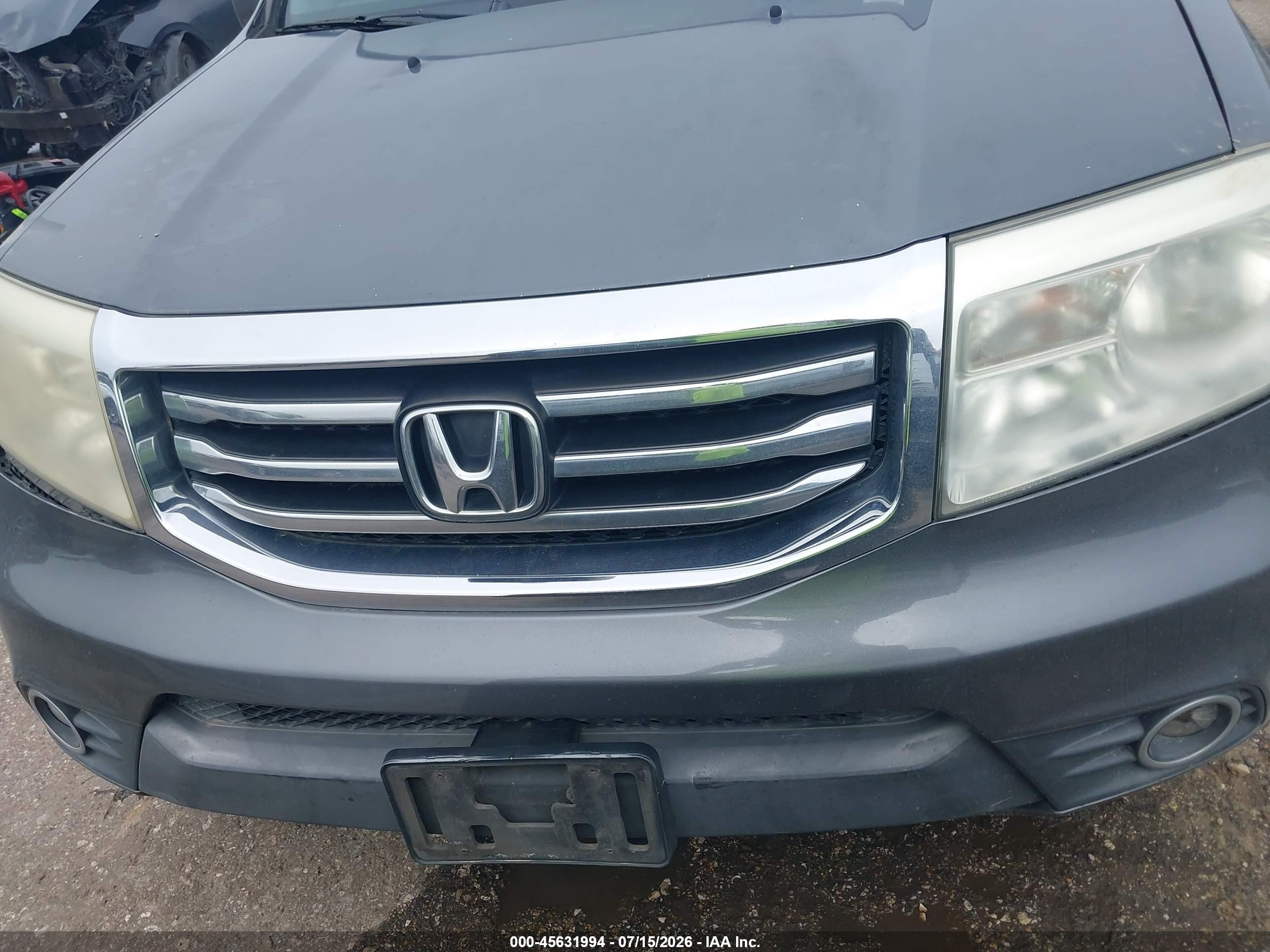 2013 Honda Pilot Ex-l Gray vin: 5FNYF3H55DB007231