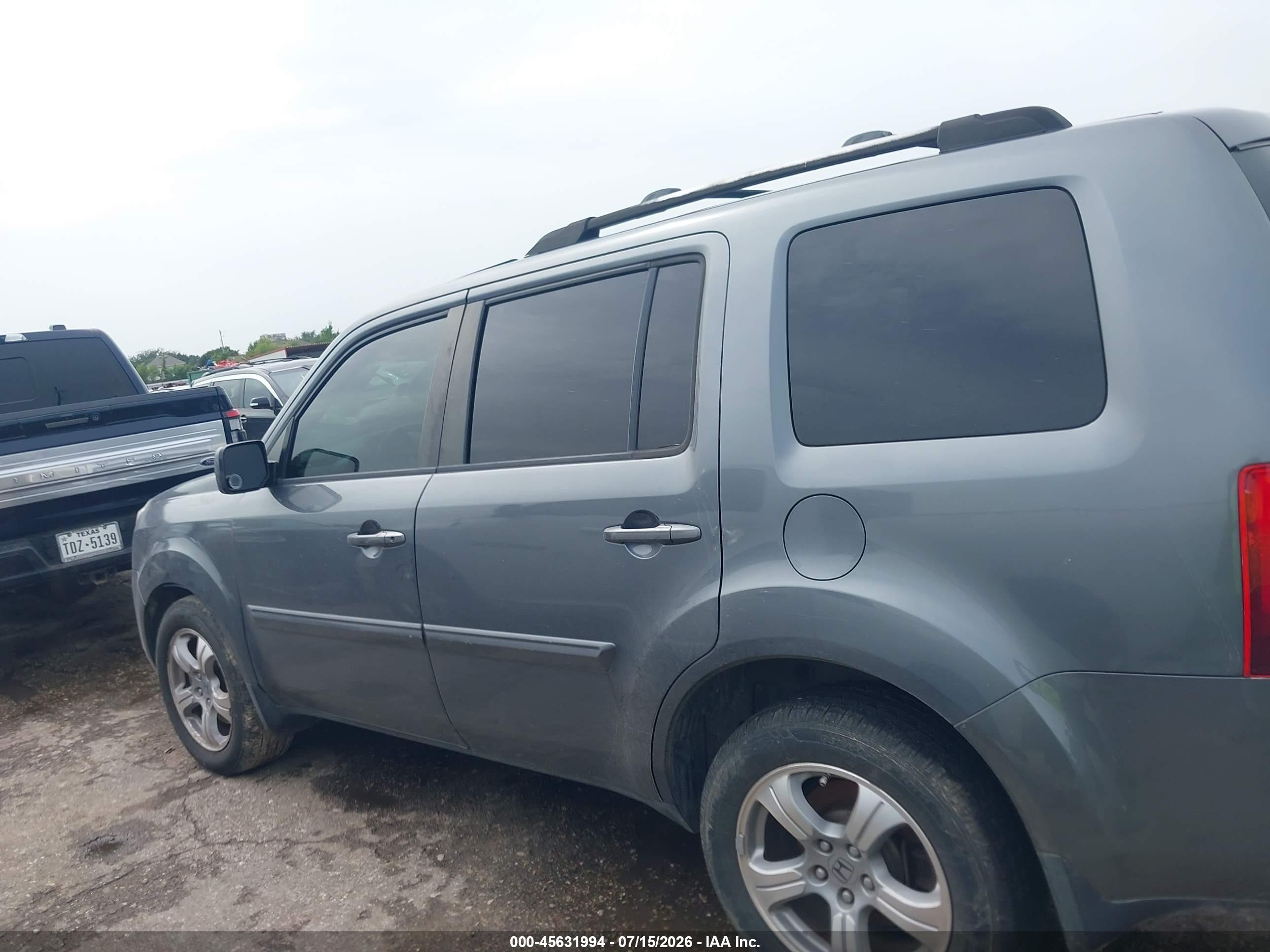2013 Honda Pilot Ex-l Gray vin: 5FNYF3H55DB007231