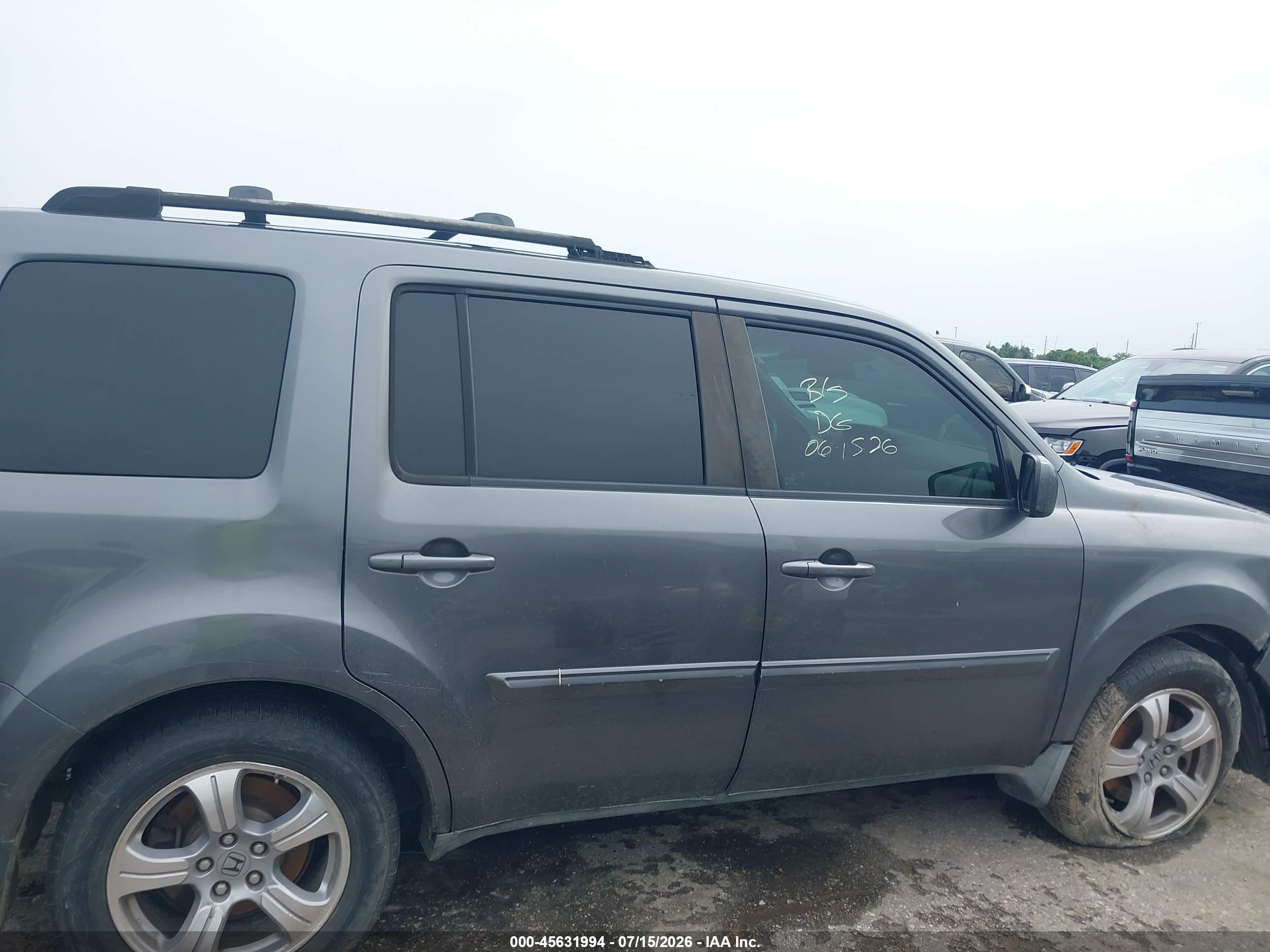 2013 Honda Pilot Ex-l Gray vin: 5FNYF3H55DB007231