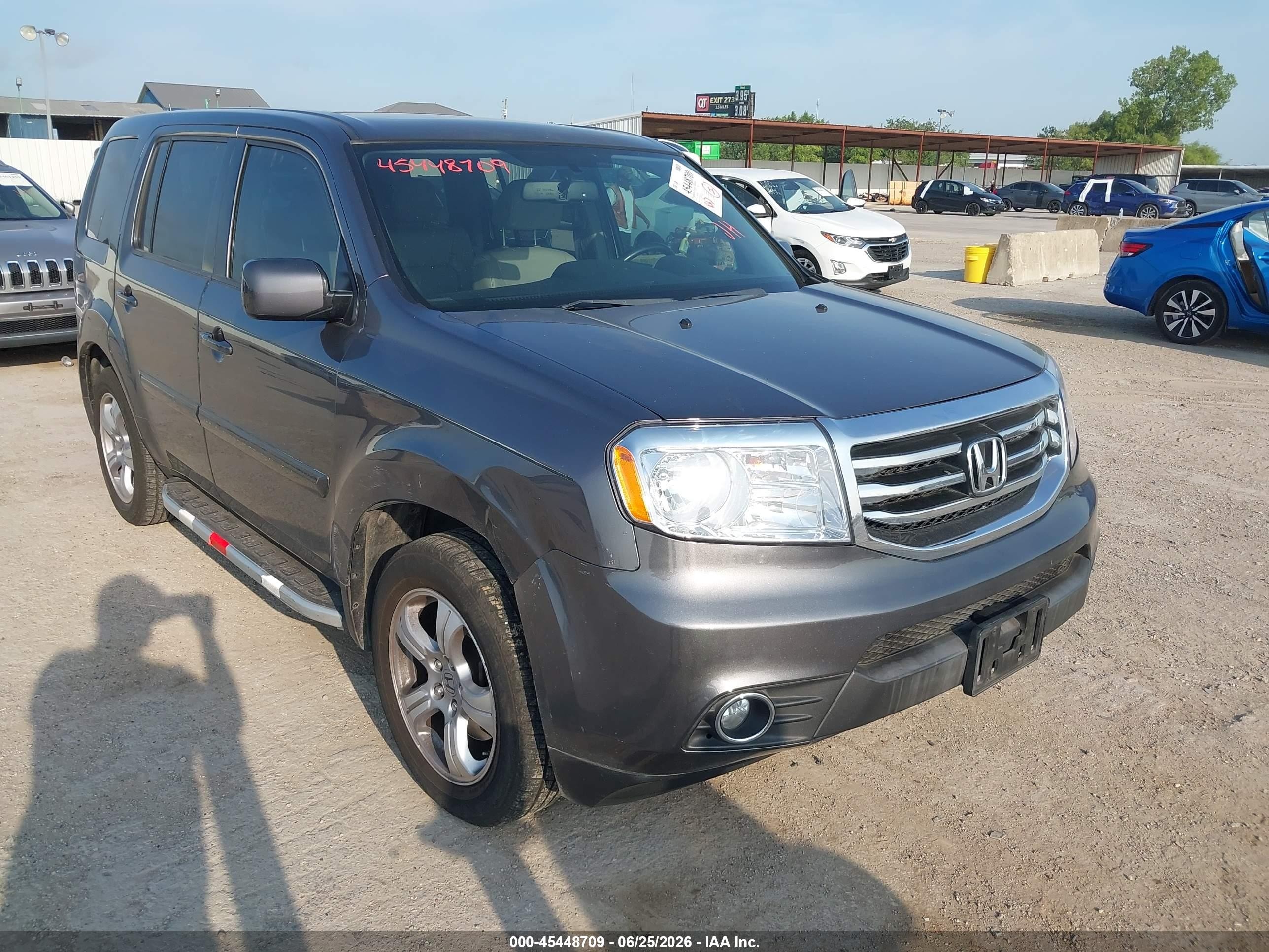 2014 Honda Pilot Ex-l Gray vin: 5FNYF3H55EB011118
