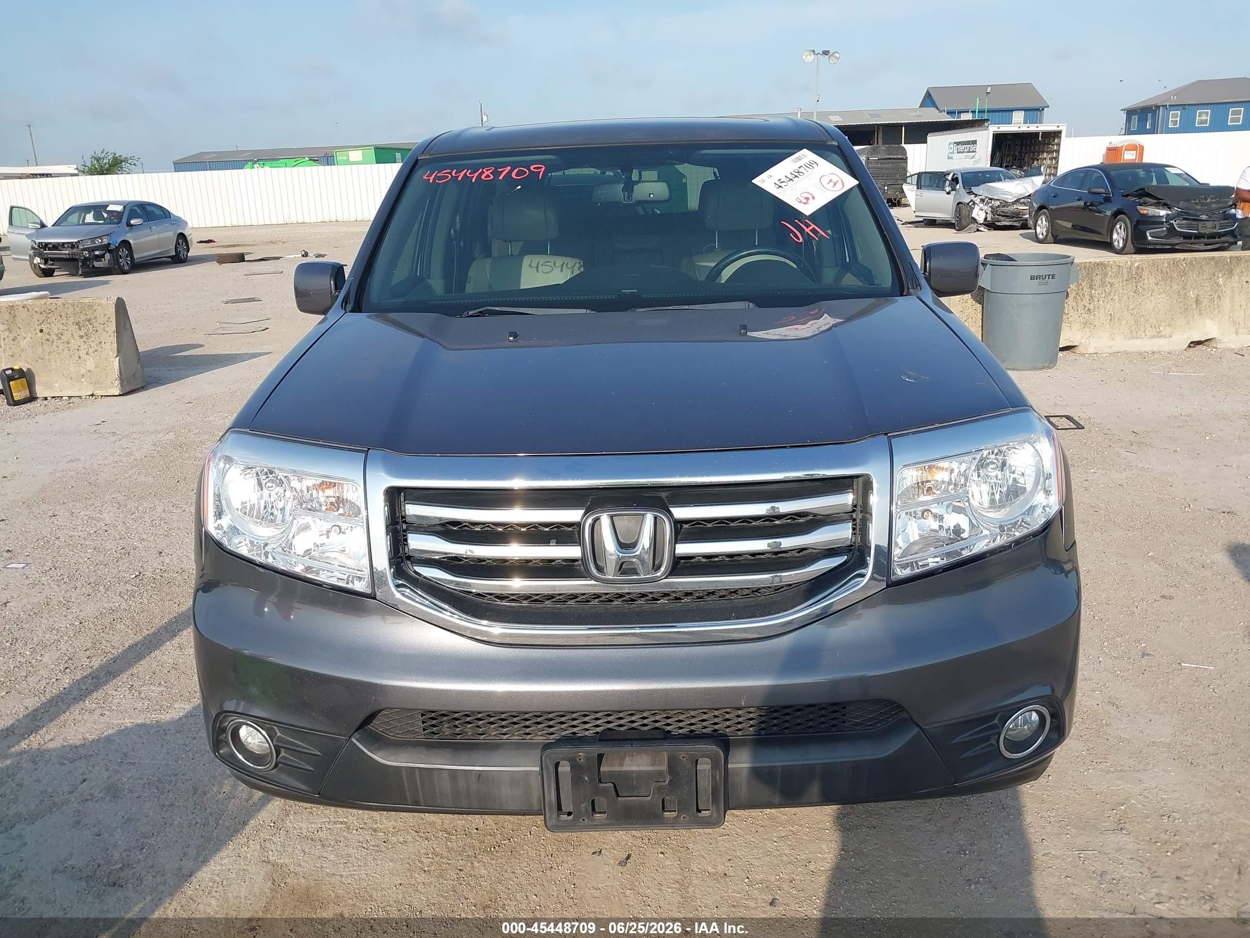 2014 Honda Pilot Ex-l Gray vin: 5FNYF3H55EB011118