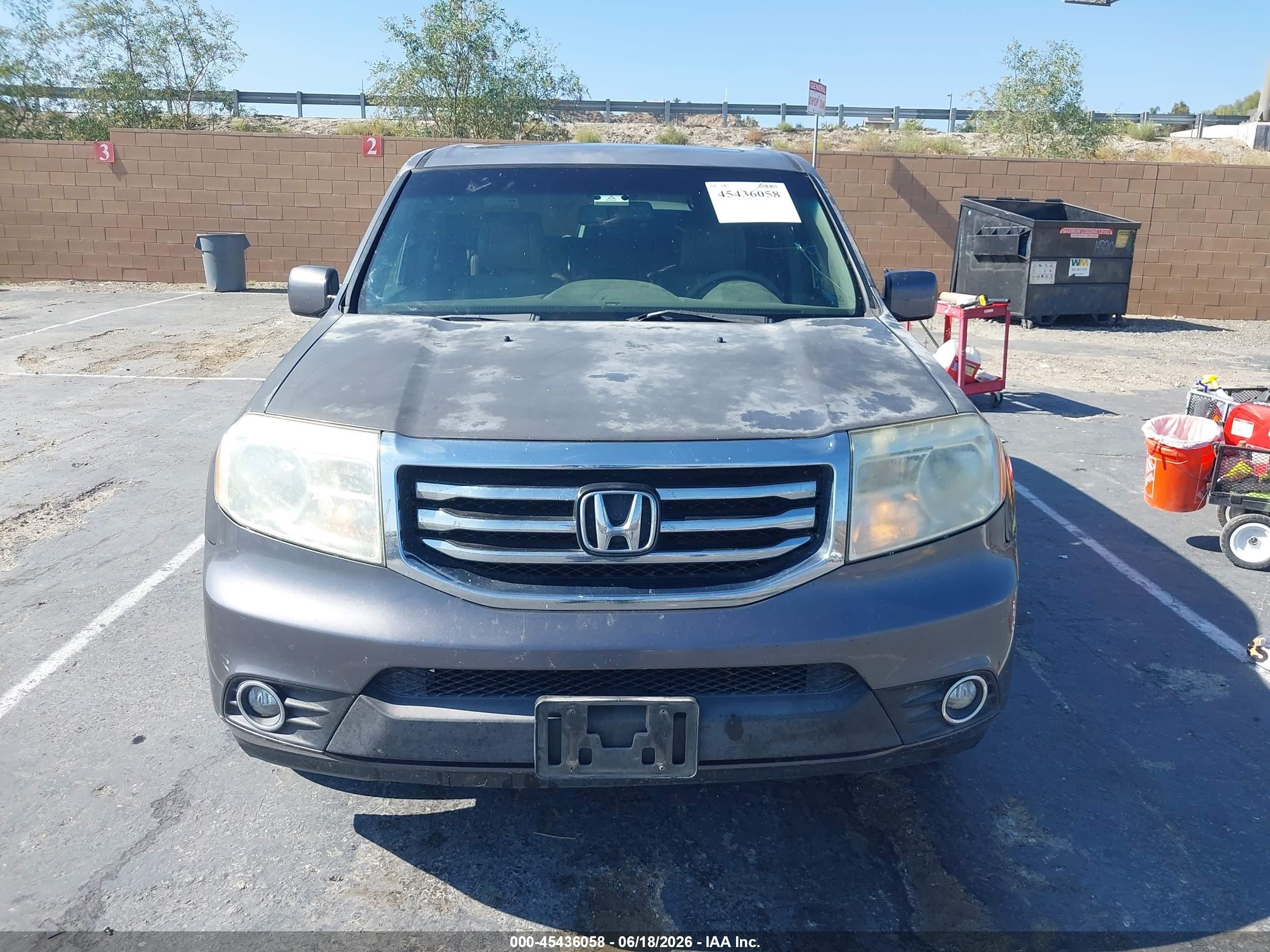 2014 Honda Pilot Ex-l Gray vin: 5FNYF3H55EB023897