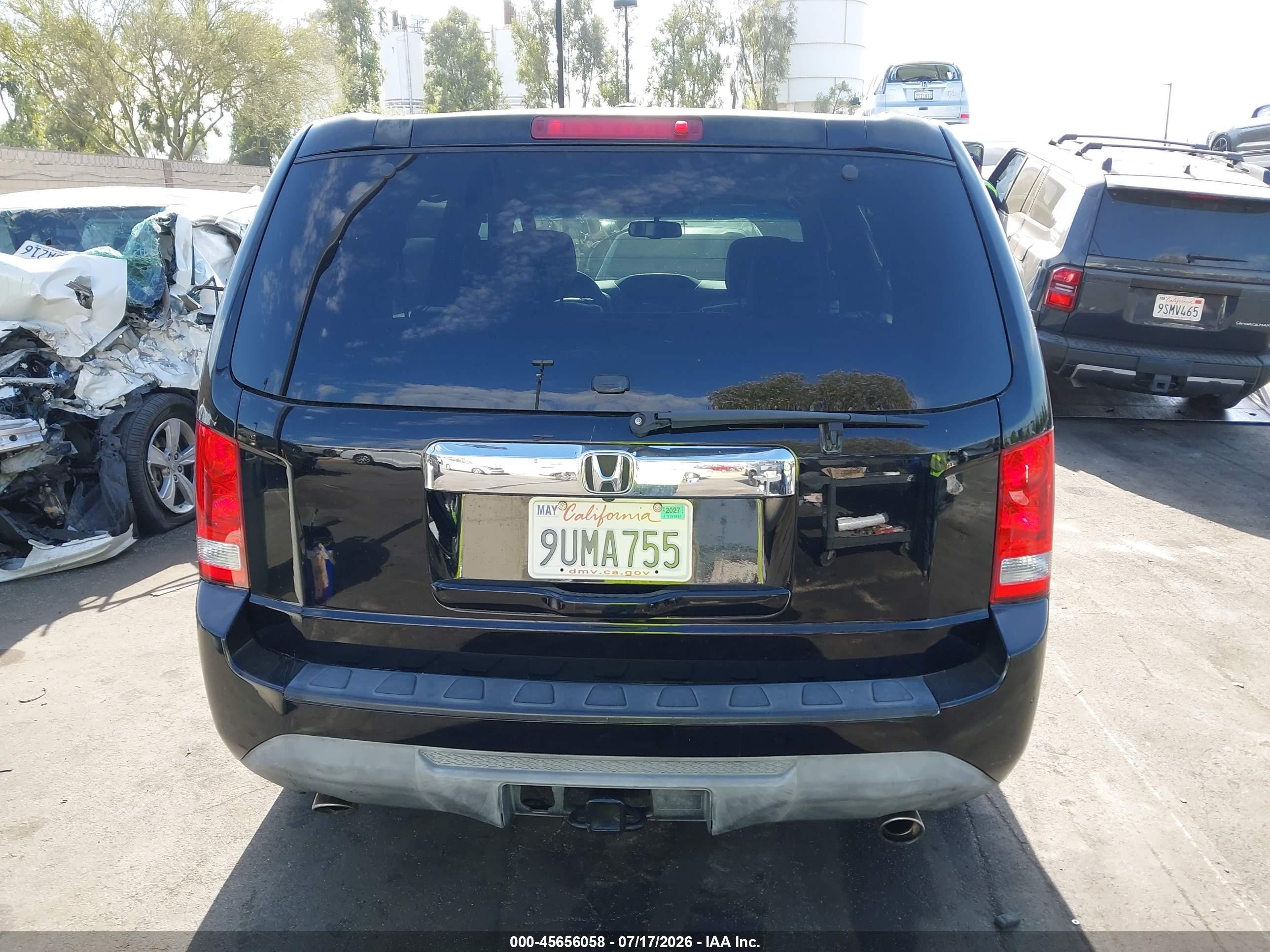 2012 Honda Pilot Ex-l Black vin: 5FNYF3H56CB032105