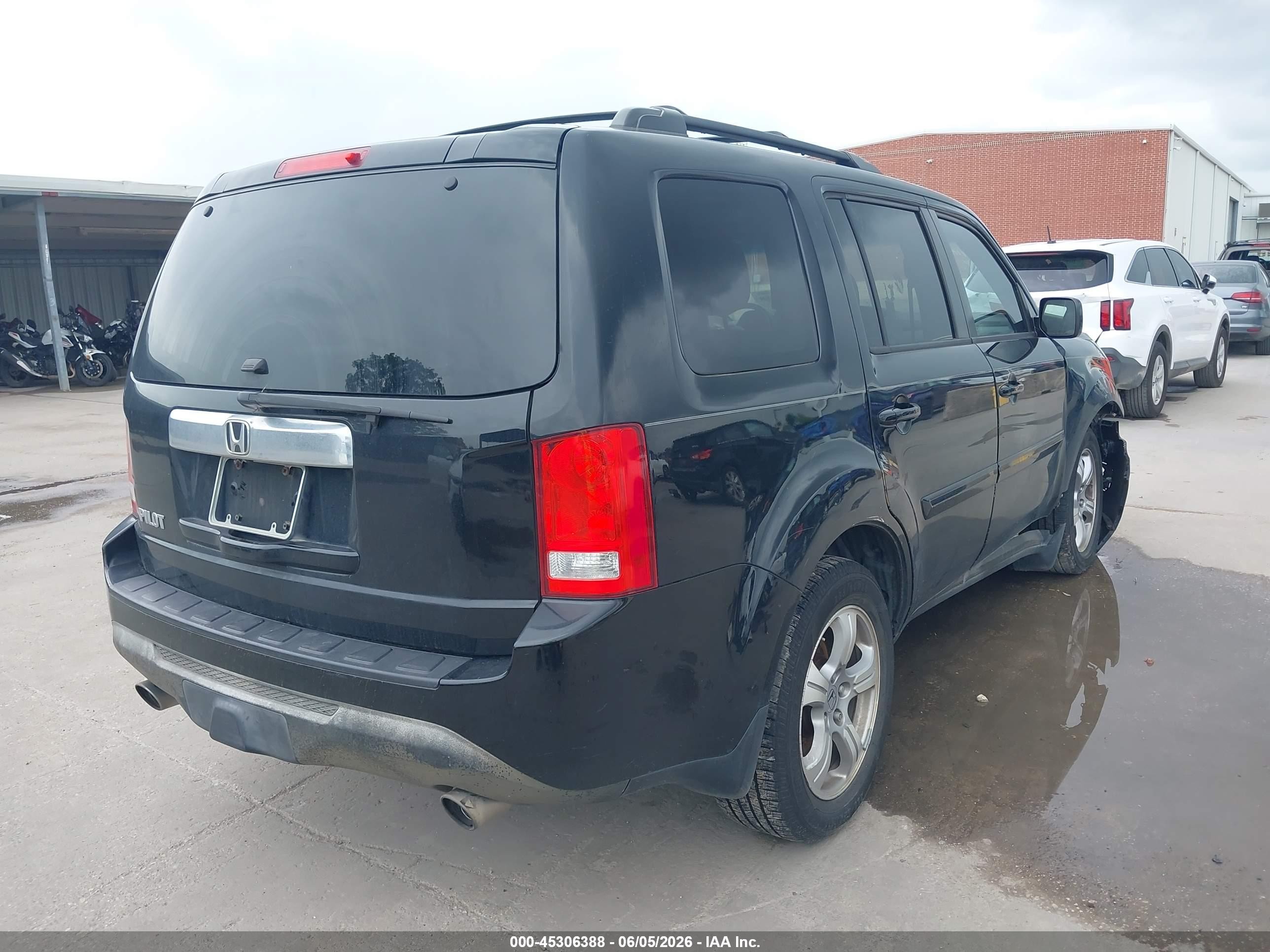 2012 Honda Pilot Ex-l Black vin: 5FNYF3H56CB037501