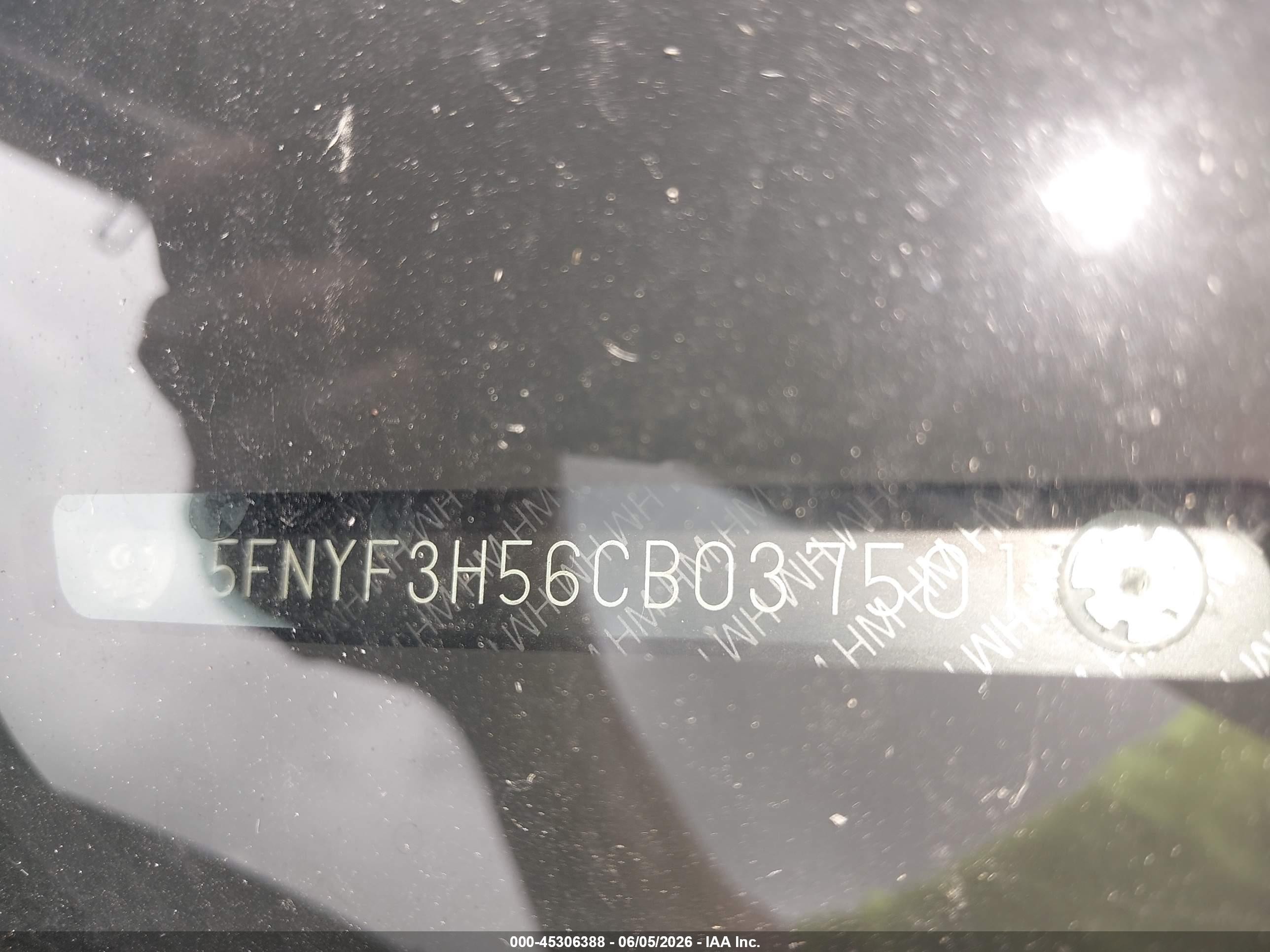 2012 Honda Pilot Ex-l Black vin: 5FNYF3H56CB037501