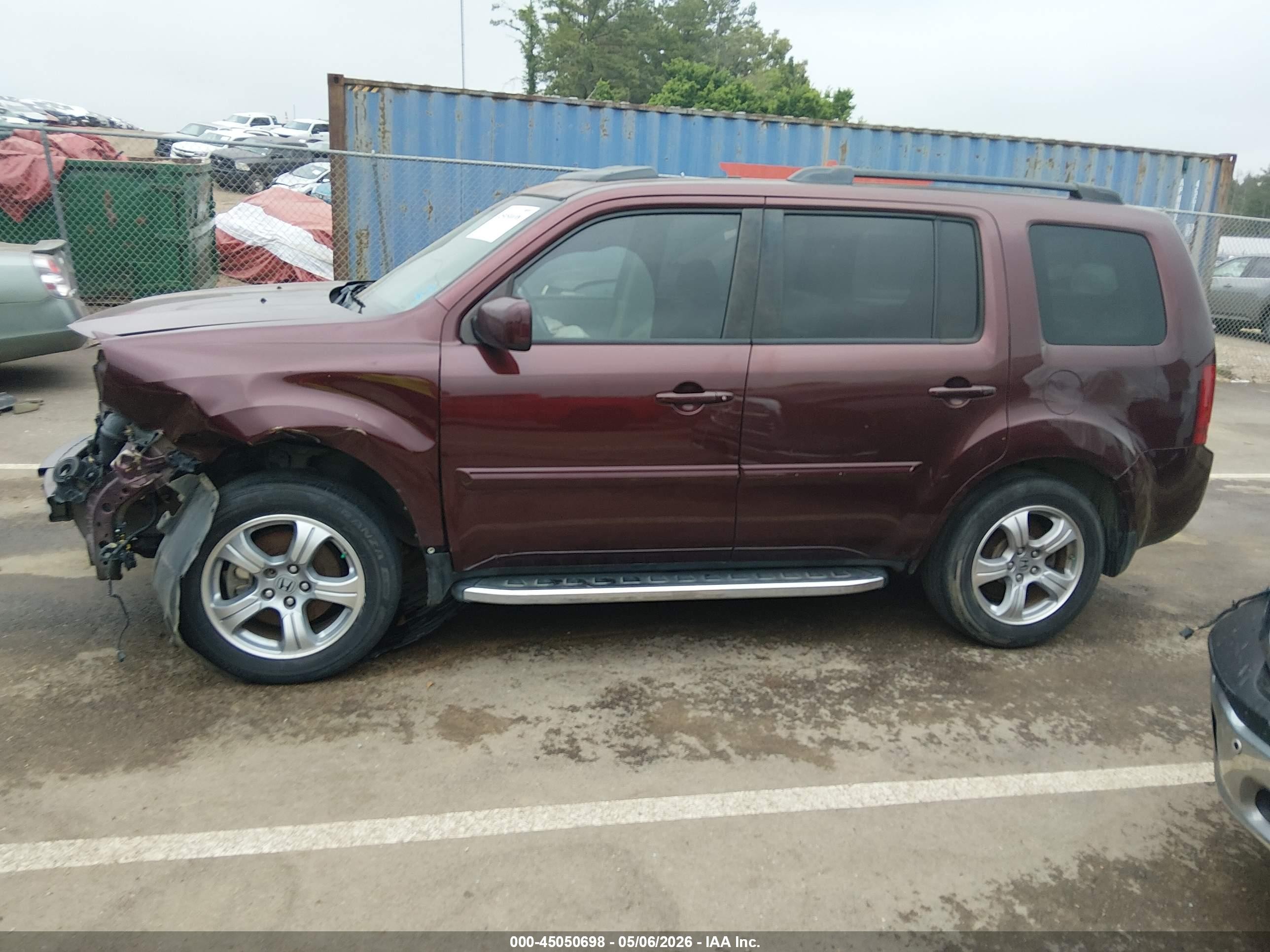 2012 Honda Pilot Ex-l Темно-бордовый vin: 5FNYF3H56CB040561