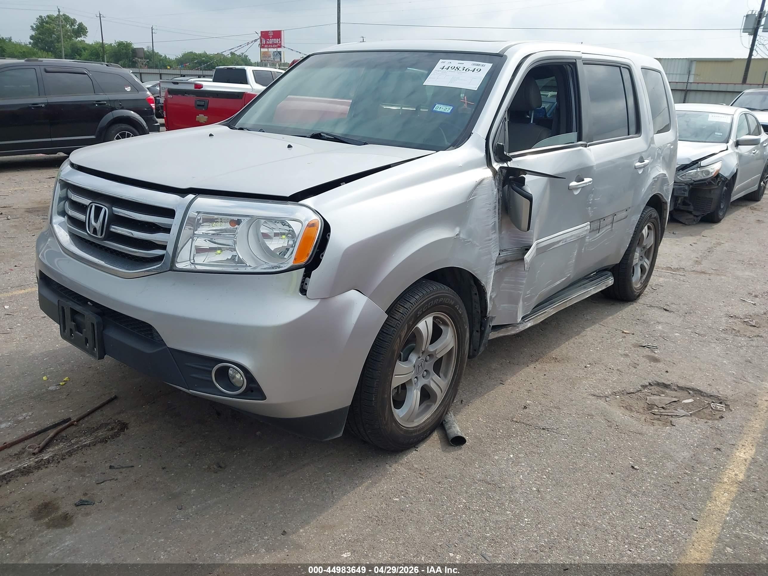2015 Honda Pilot Ex-l Silver vin: 5FNYF3H56FB021562
