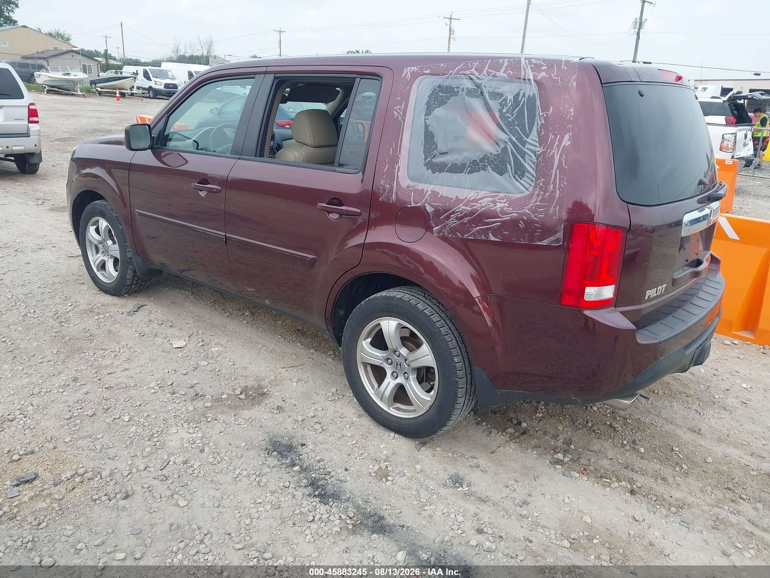 2015 Honda Pilot Ex-l Burgundy vin: 5FNYF3H56FB022131