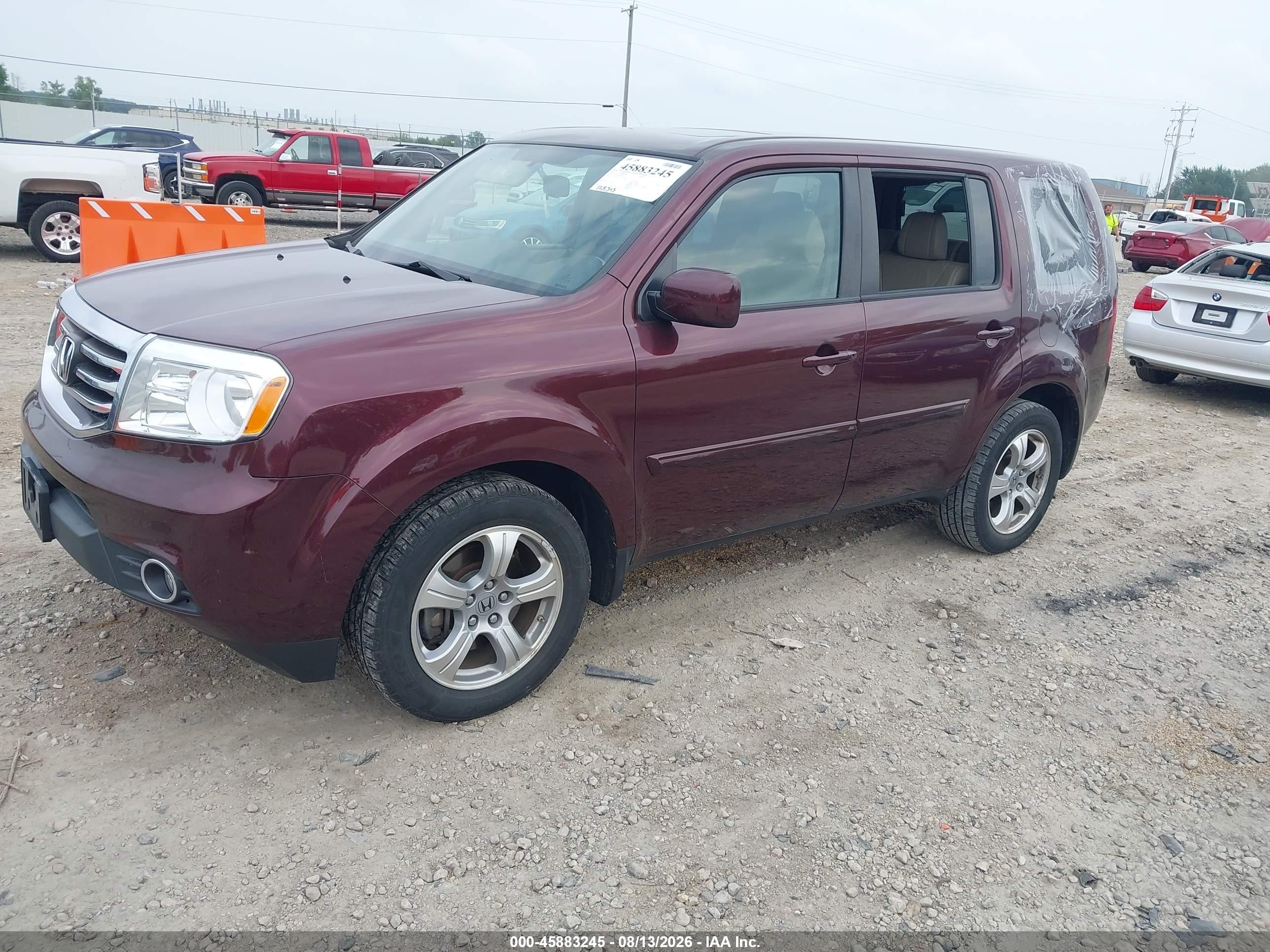 2015 Honda Pilot Ex-l Burgundy vin: 5FNYF3H56FB022131