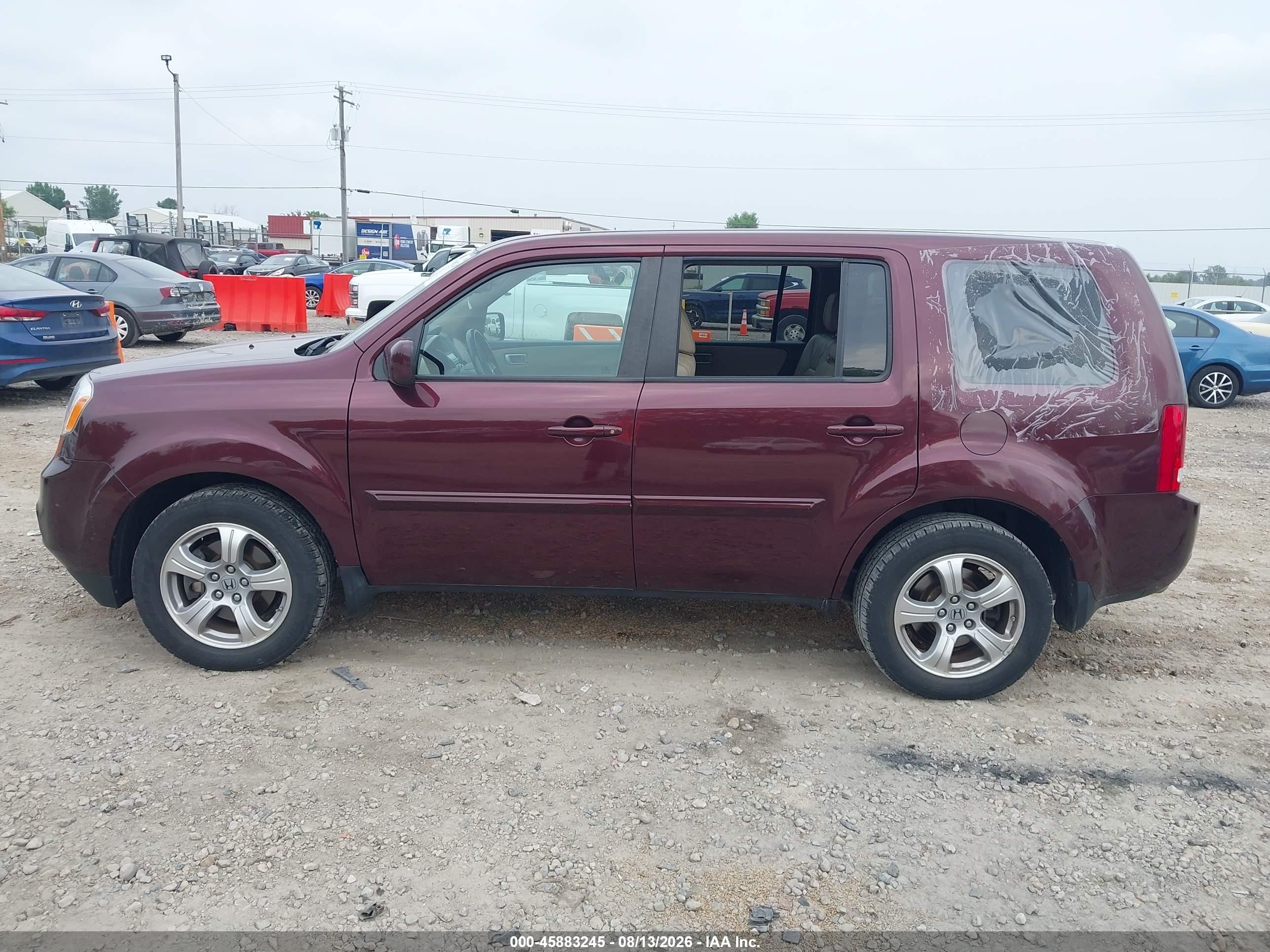 2015 Honda Pilot Ex-l Burgundy vin: 5FNYF3H56FB022131