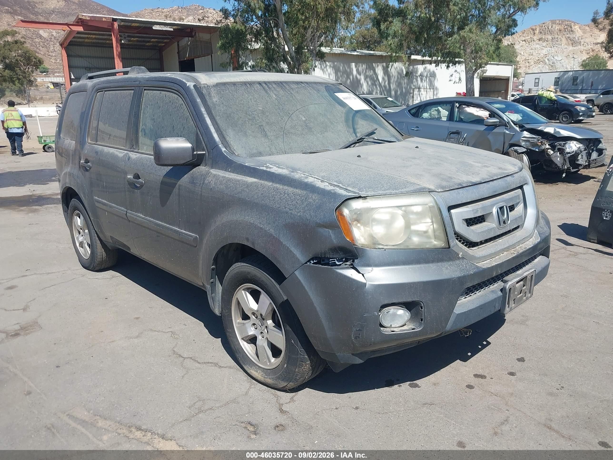 2011 Honda Pilot Ex-l Gray vin: 5FNYF3H57BB009091