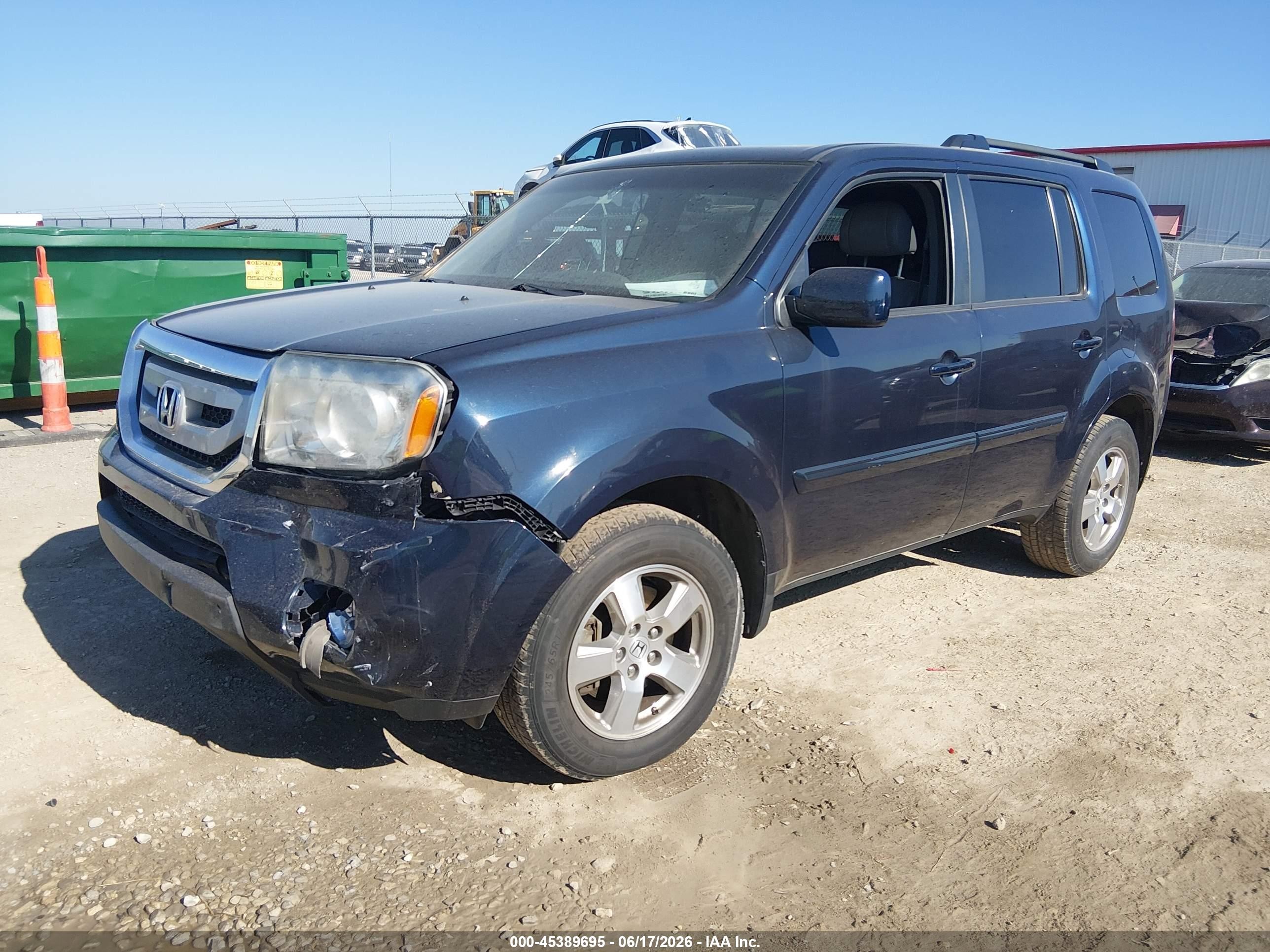 2011 Honda Pilot Ex-l Blue vin: 5FNYF3H57BB024447