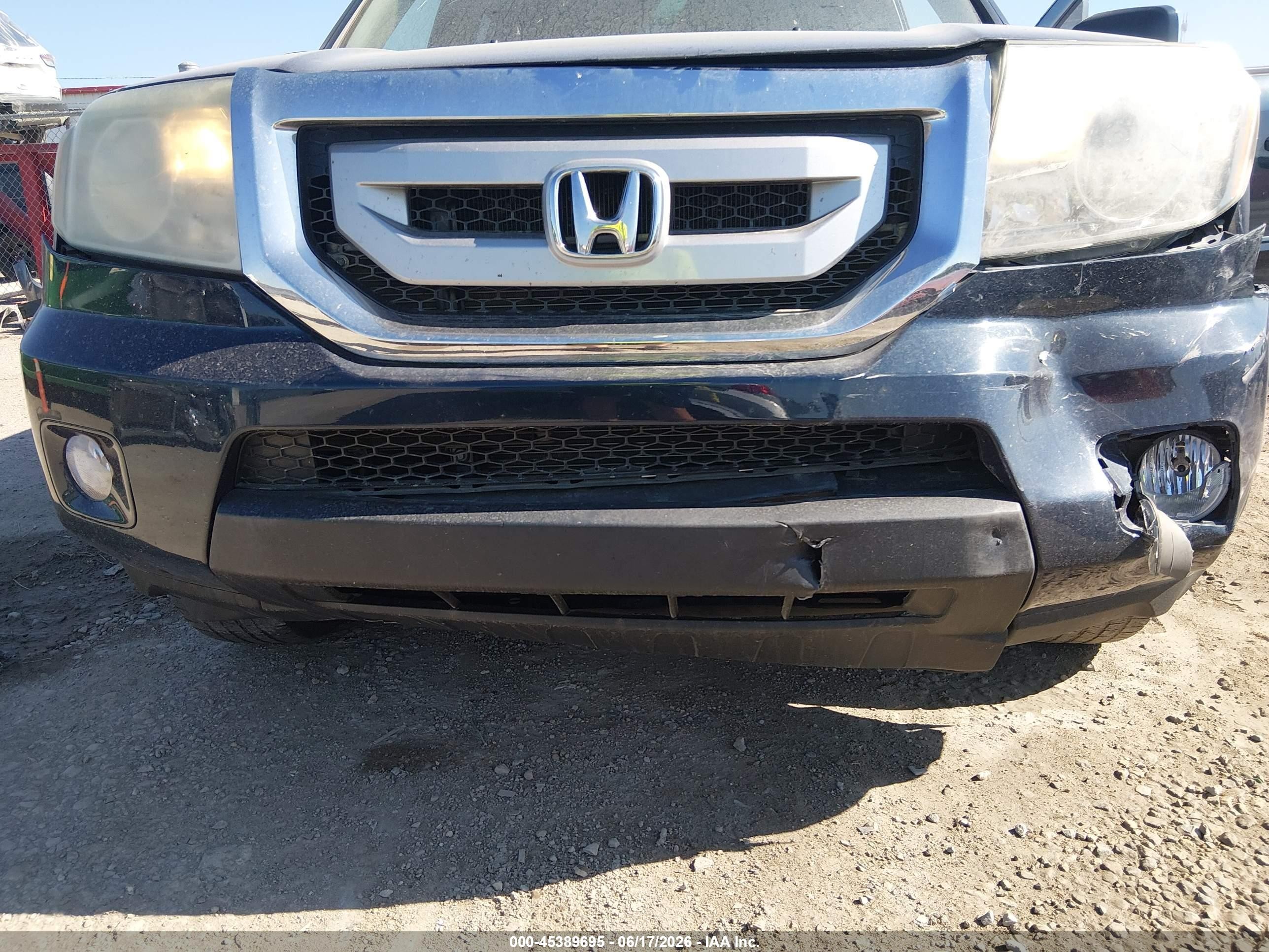 2011 Honda Pilot Ex-l Blue vin: 5FNYF3H57BB024447