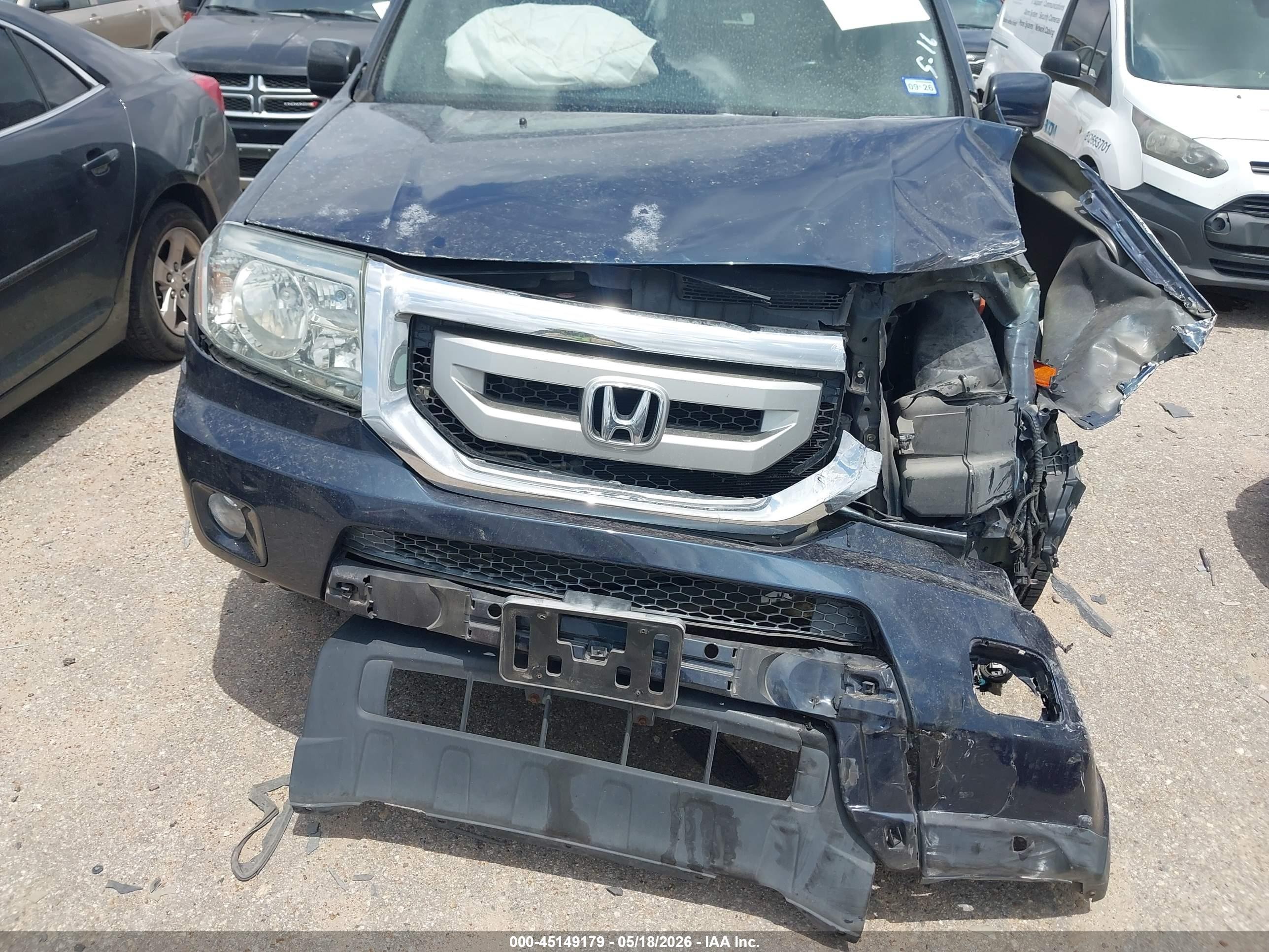 2011 Honda Pilot Ex-l Blue vin: 5FNYF3H57BB050899