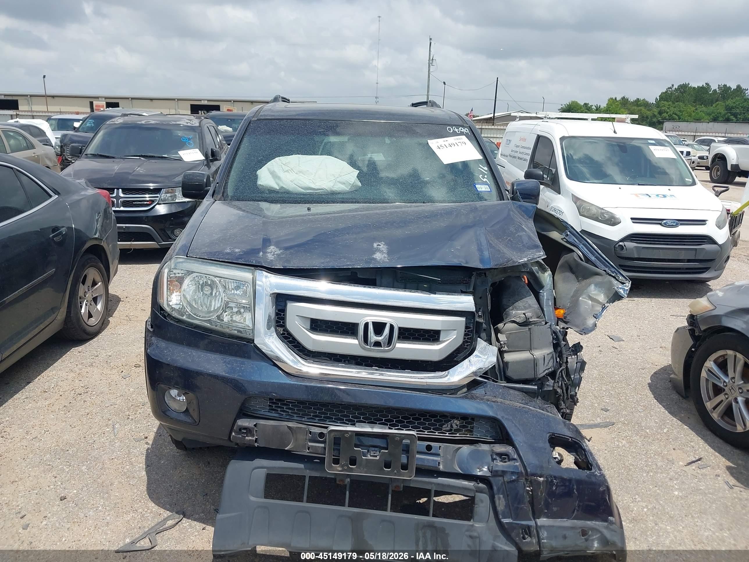 2011 Honda Pilot Ex-l Blue vin: 5FNYF3H57BB050899