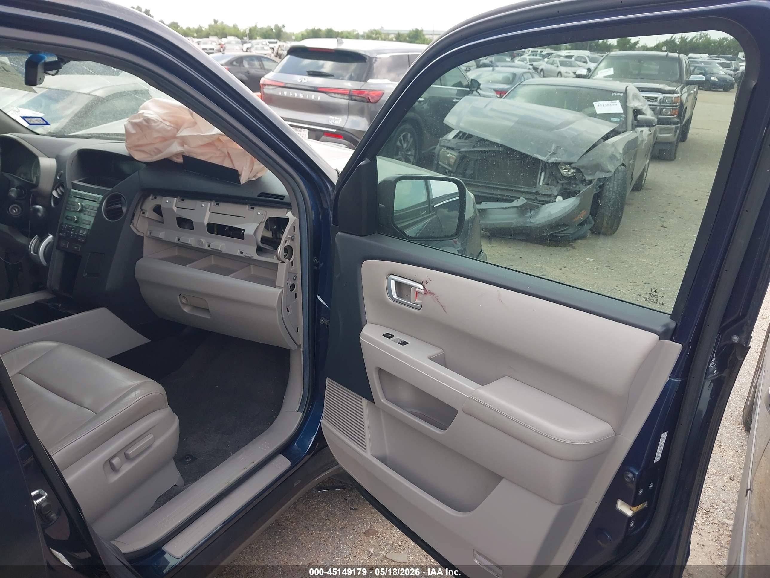 2011 Honda Pilot Ex-l Blue vin: 5FNYF3H57BB050899