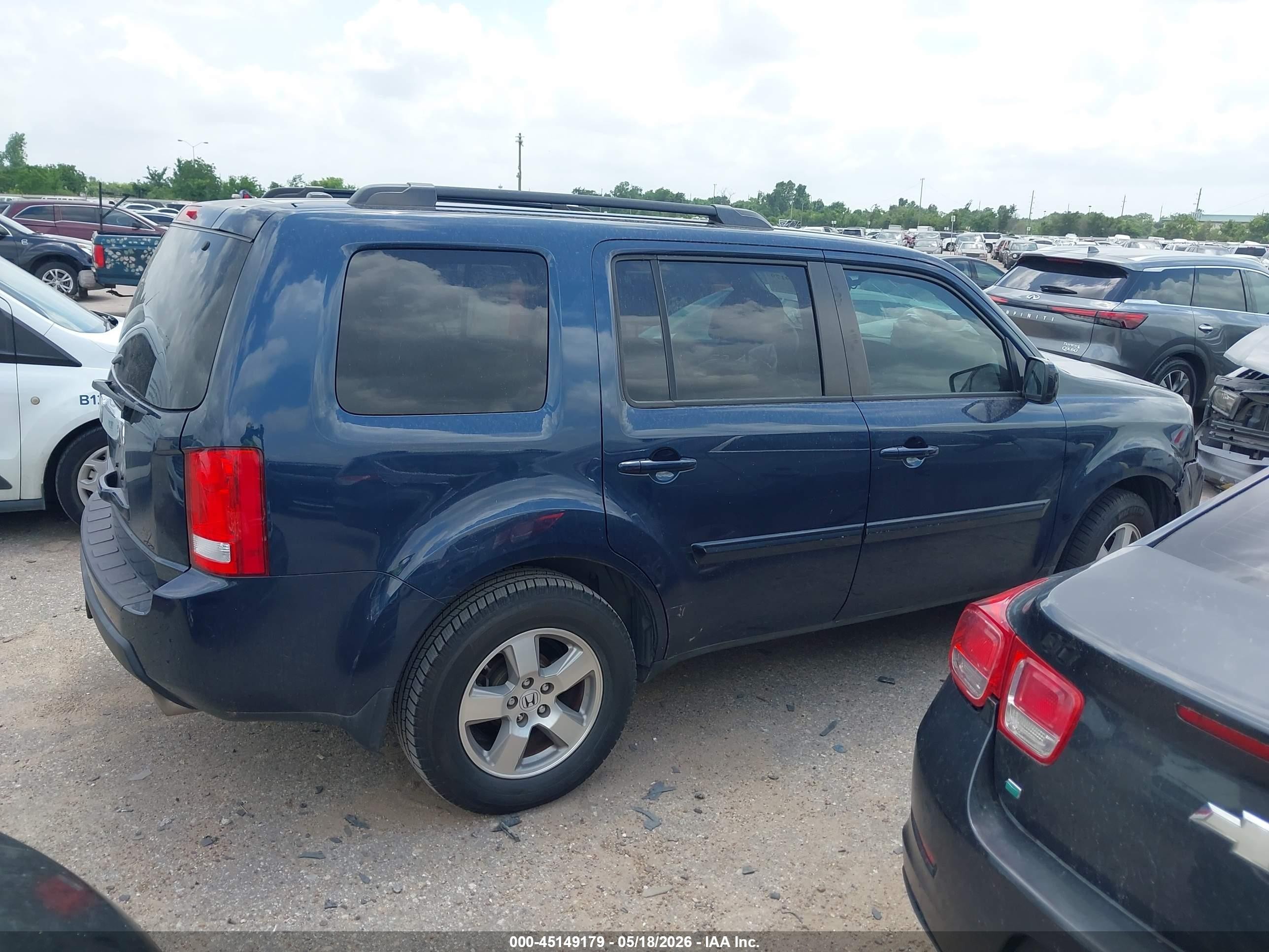 2011 Honda Pilot Ex-l Blue vin: 5FNYF3H57BB050899