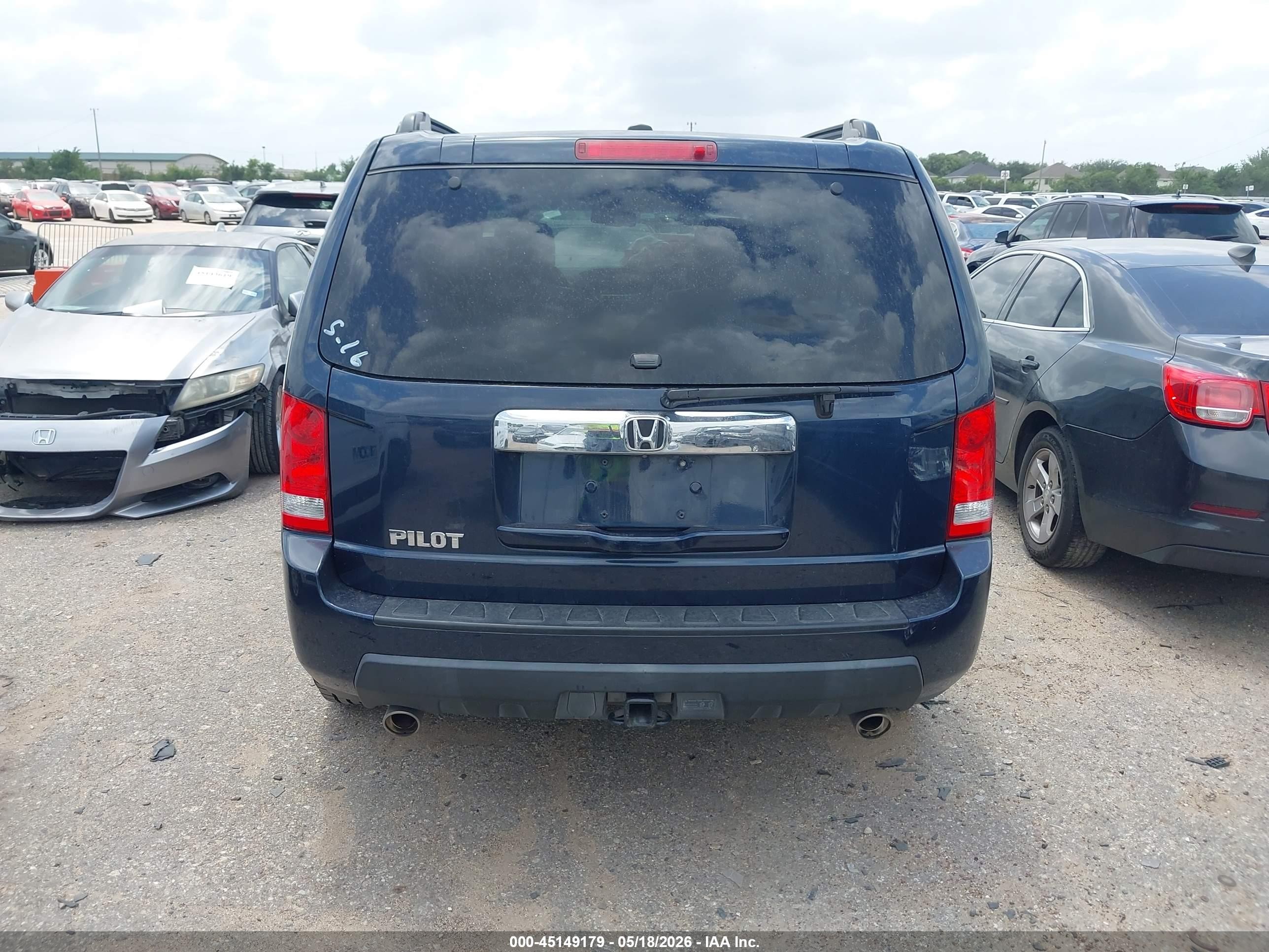 2011 Honda Pilot Ex-l Blue vin: 5FNYF3H57BB050899