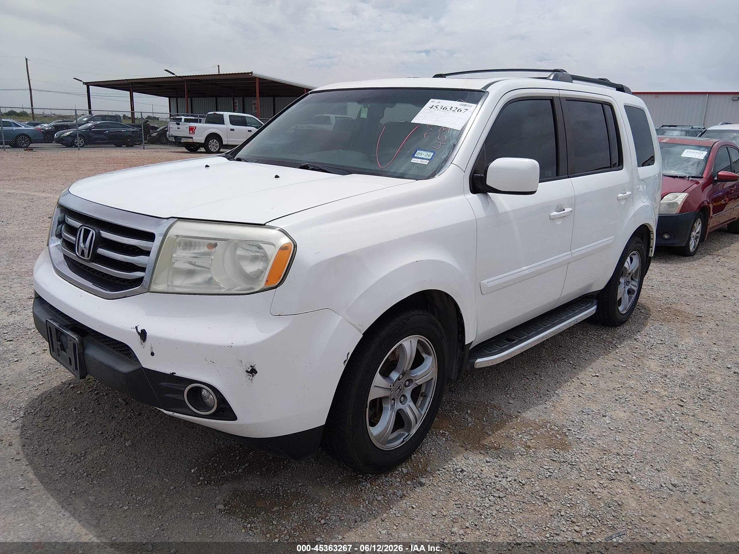 2012 Honda Pilot Ex-l White vin: 5FNYF3H57CB042691