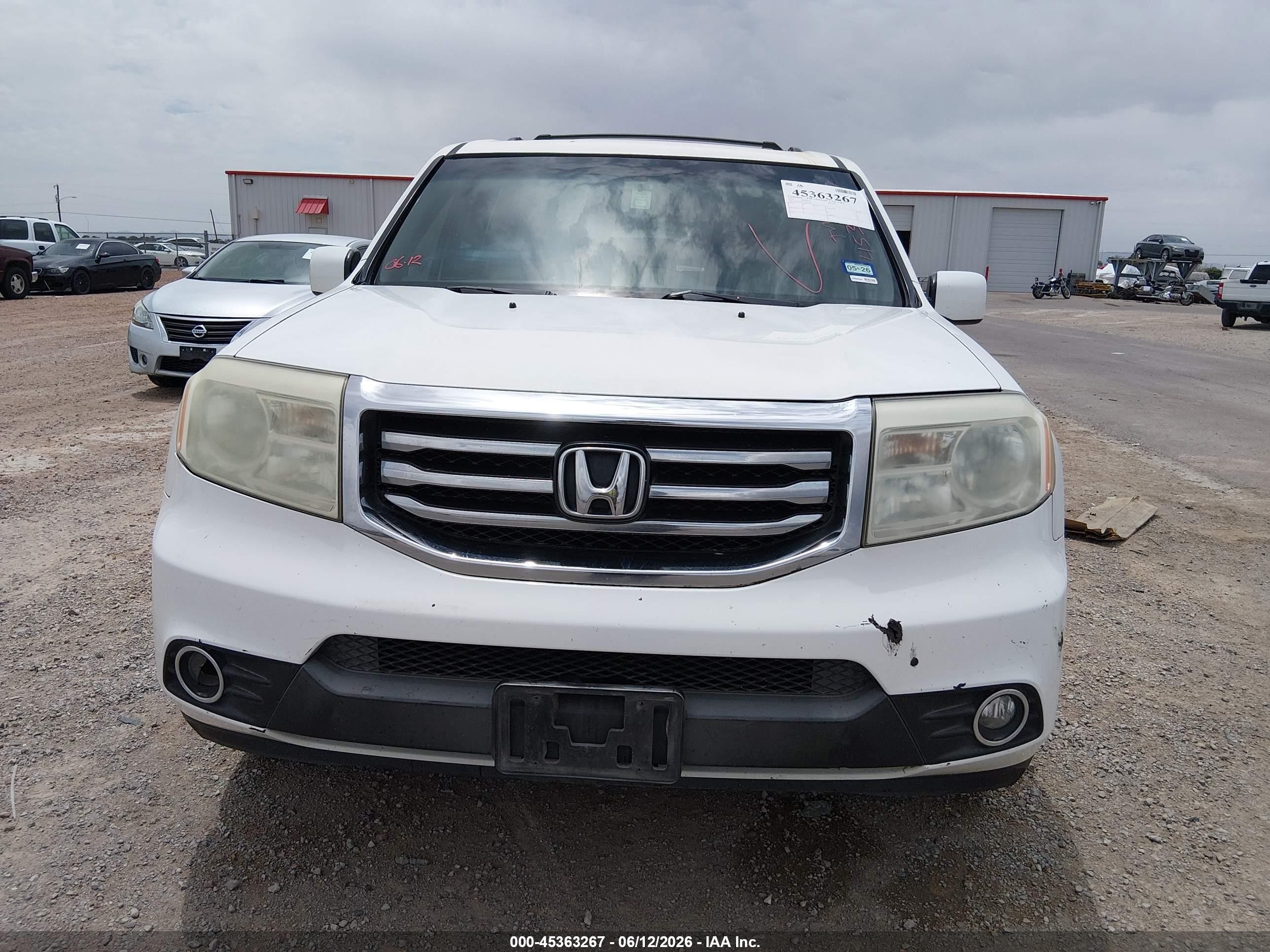 2012 Honda Pilot Ex-l White vin: 5FNYF3H57CB042691