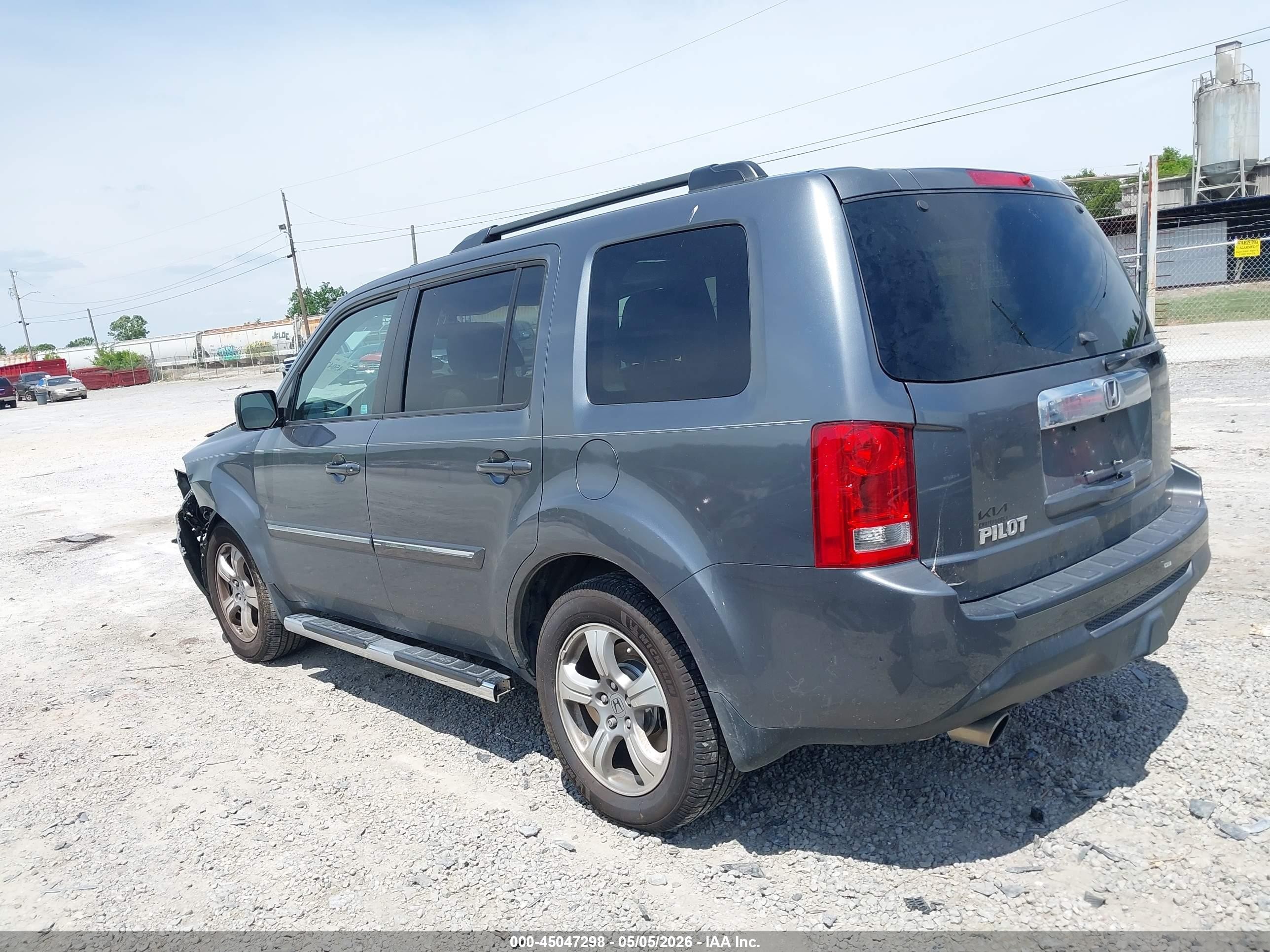 2013 Honda Pilot Ex-l Gray vin: 5FNYF3H57DB026850