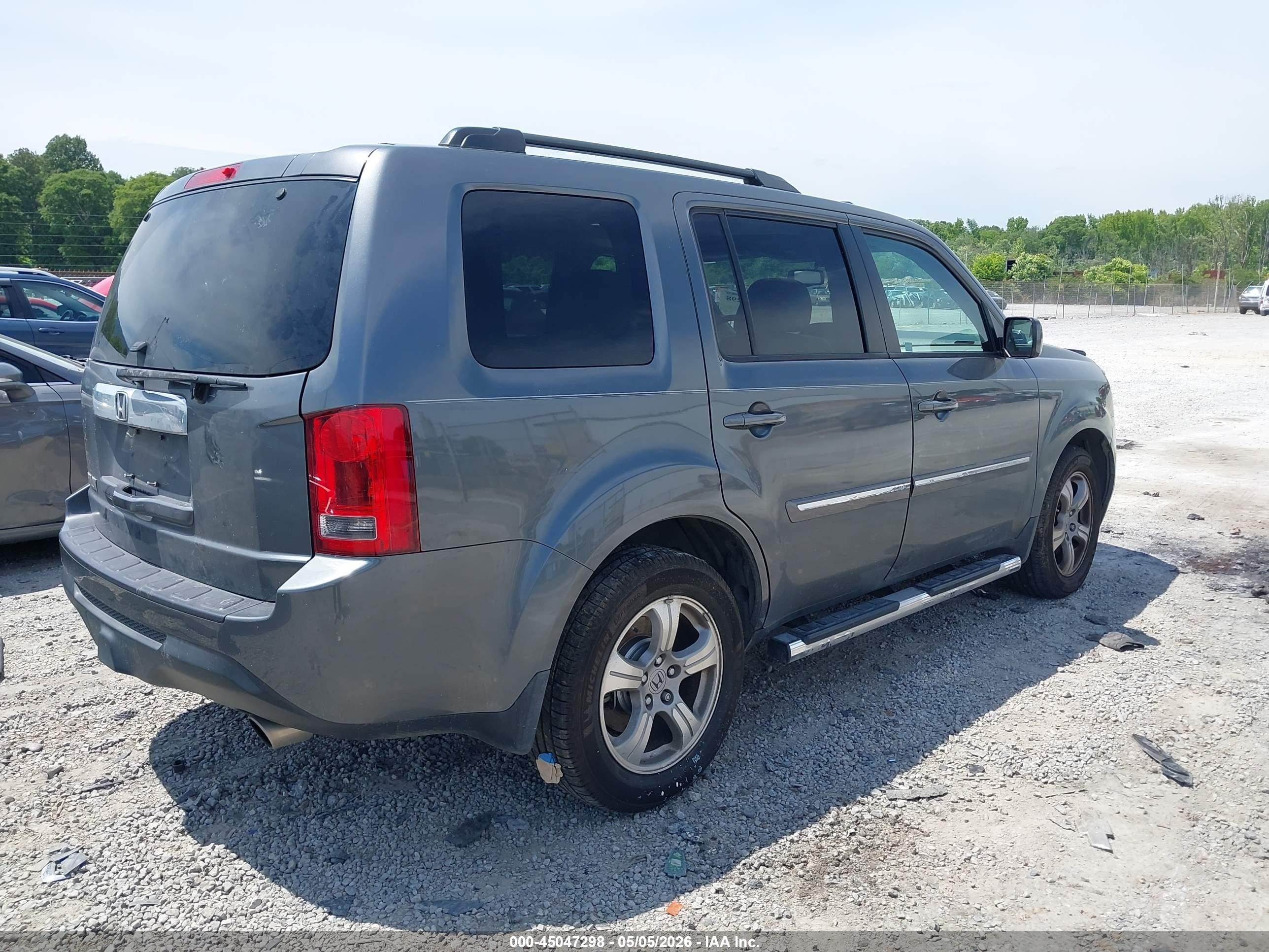 2013 Honda Pilot Ex-l Gray vin: 5FNYF3H57DB026850