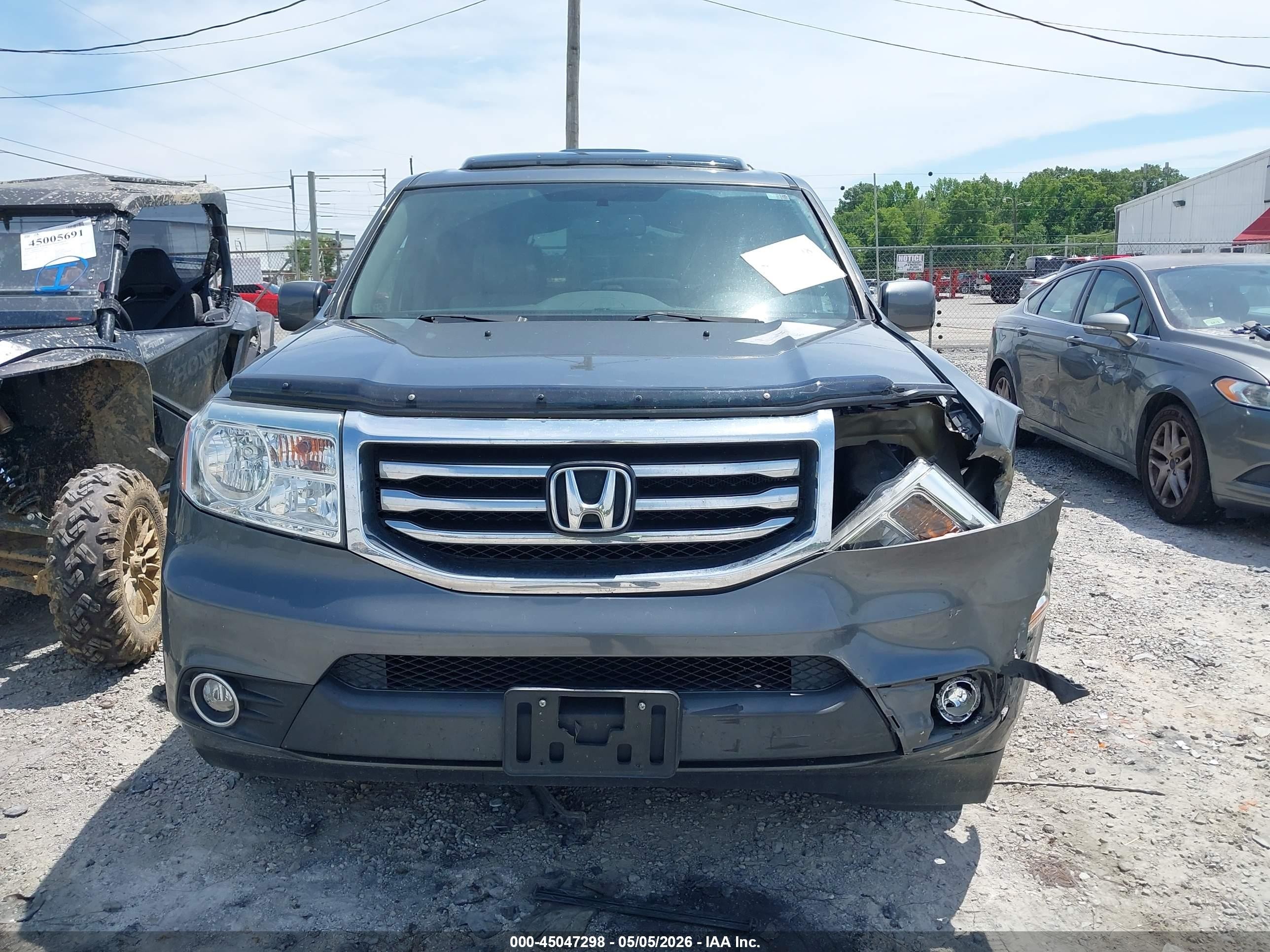 2013 Honda Pilot Ex-l Gray vin: 5FNYF3H57DB026850
