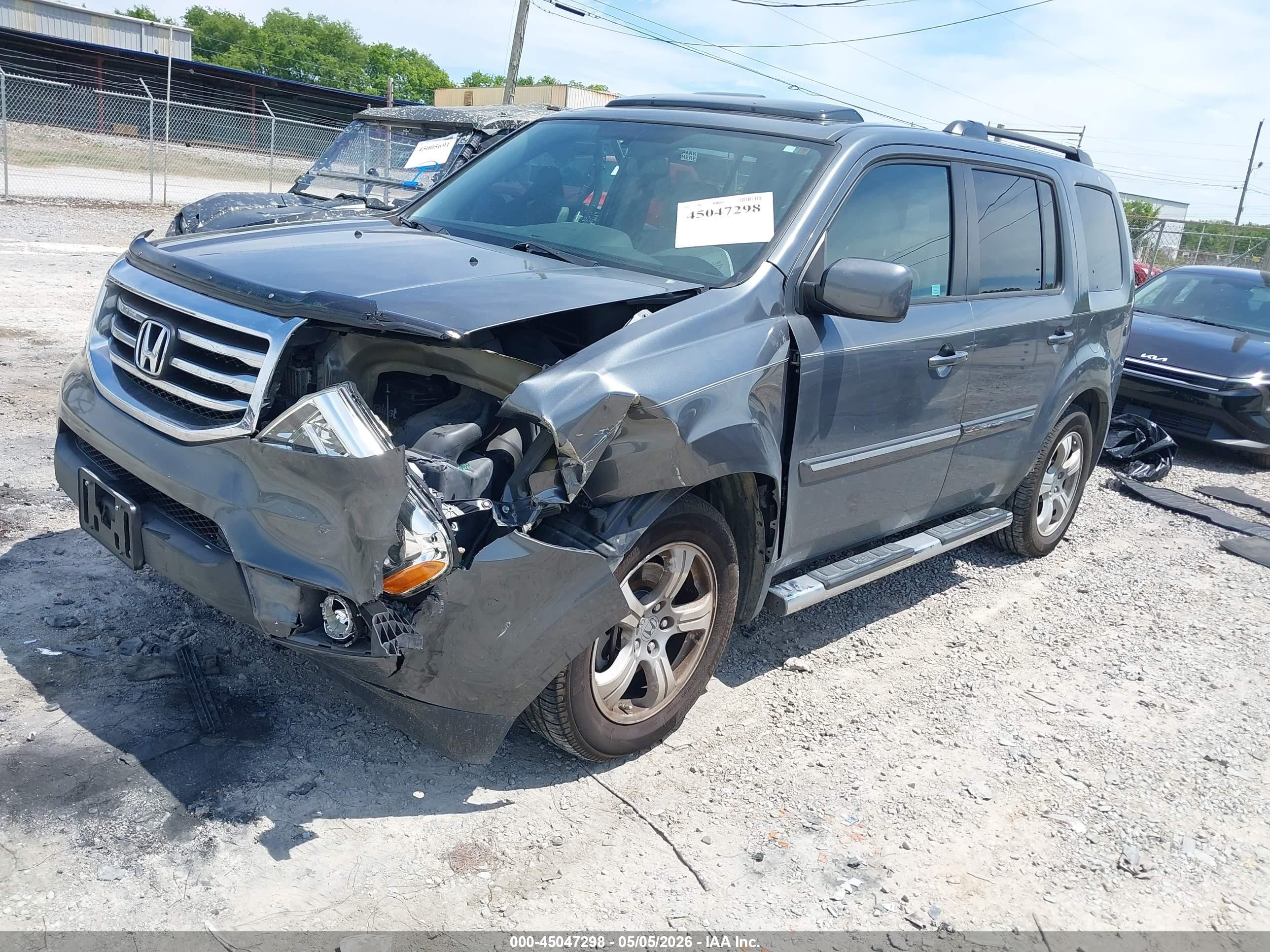 2013 Honda Pilot Ex-l Gray vin: 5FNYF3H57DB026850