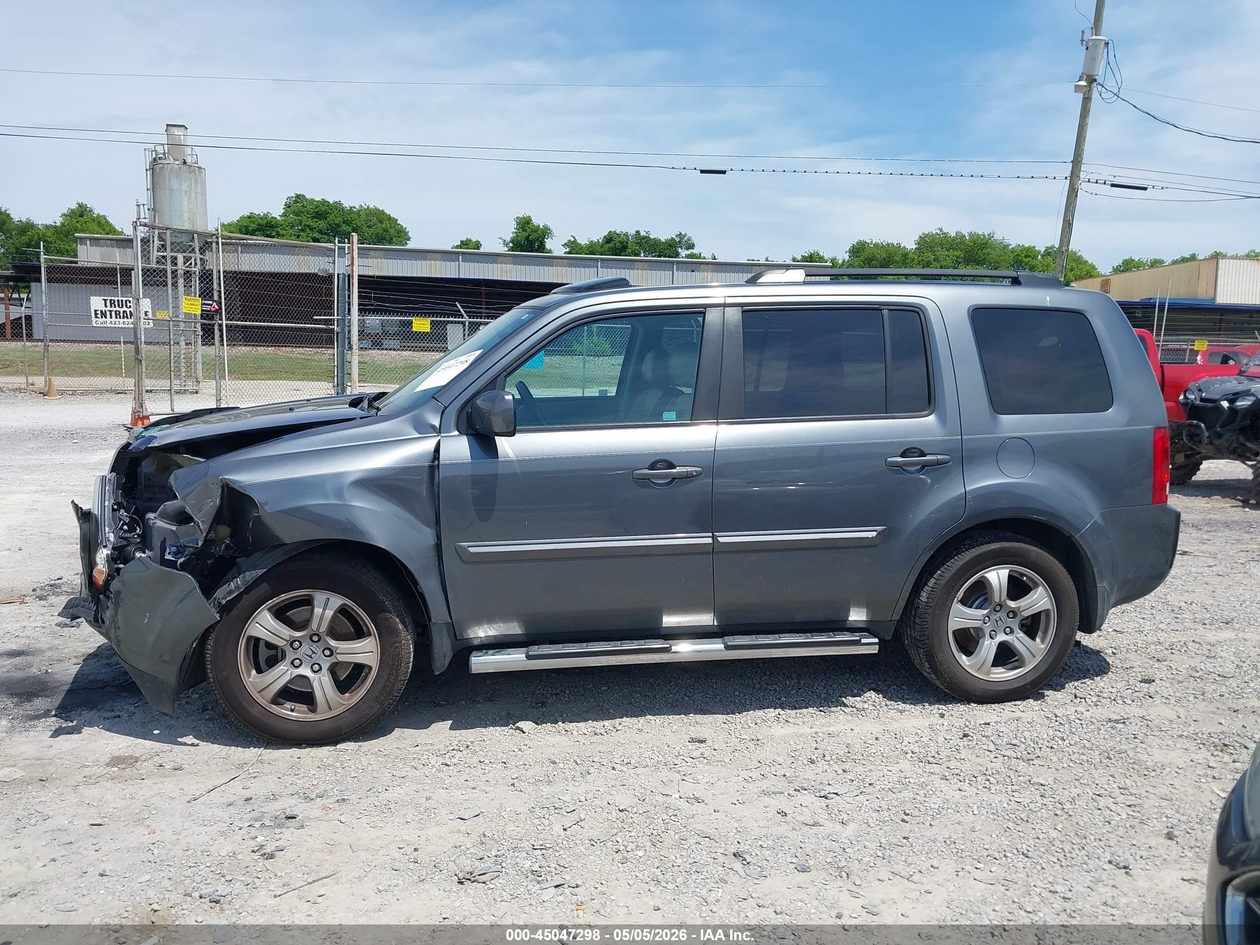 2013 Honda Pilot Ex-l Gray vin: 5FNYF3H57DB026850