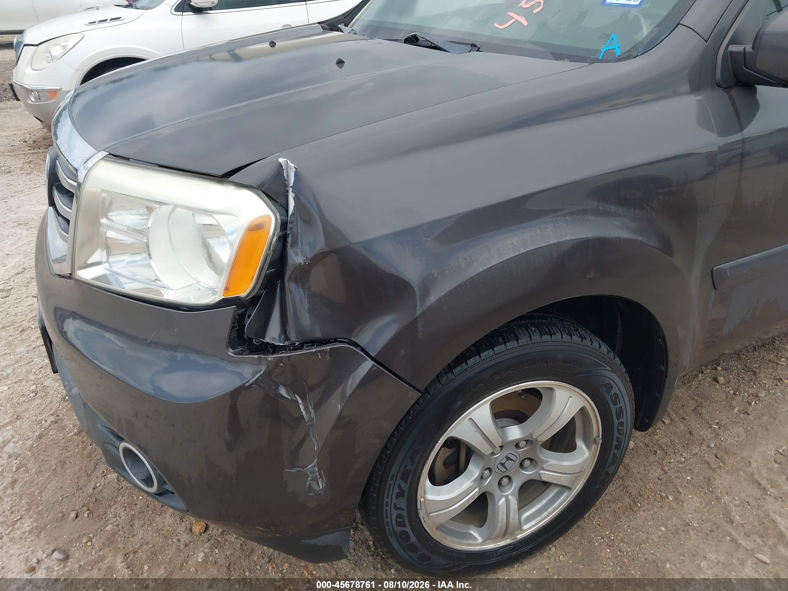 2013 Honda Pilot Ex-l Gray vin: 5FNYF3H57DB031997