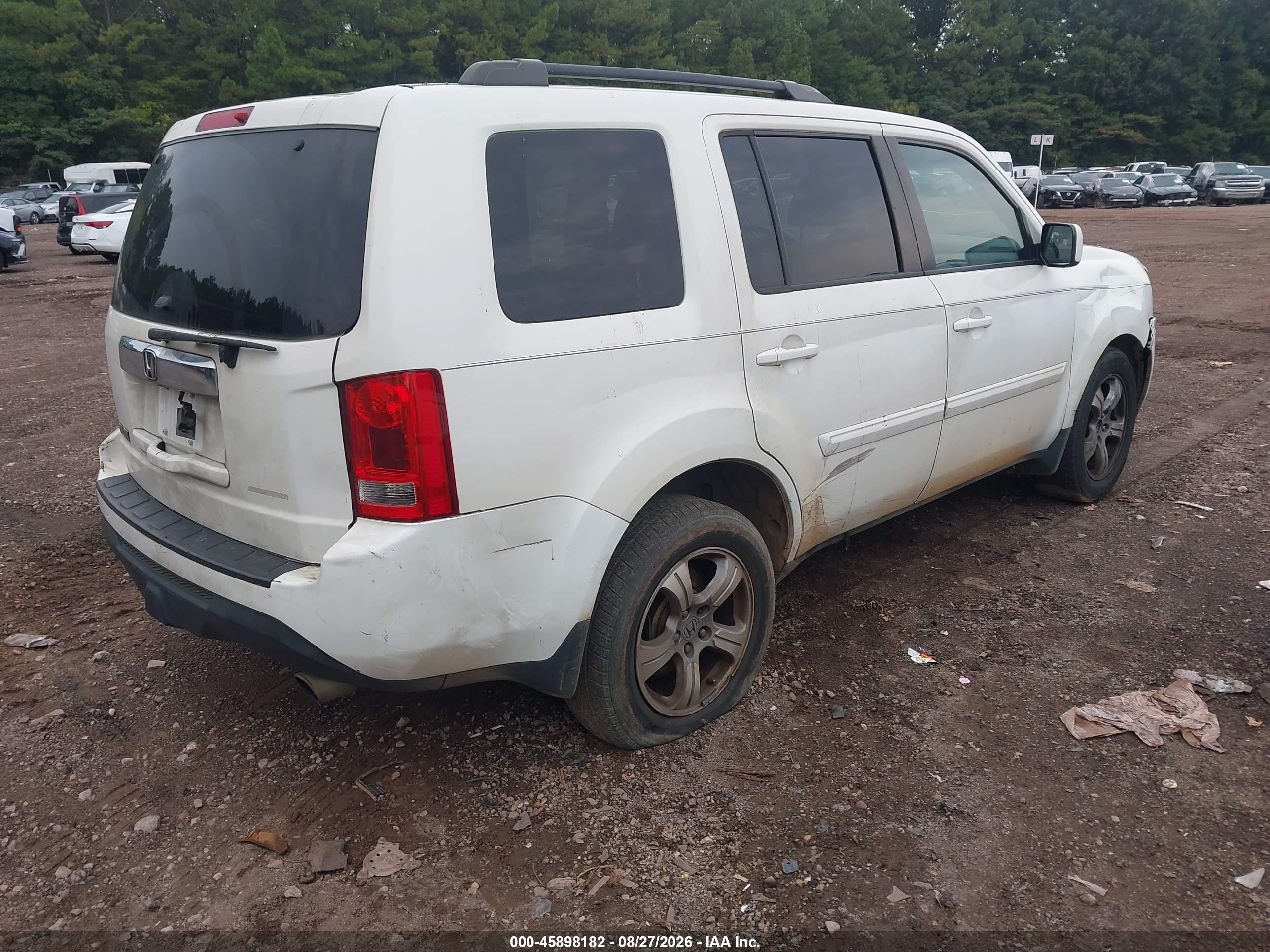 2013 Honda Pilot Ex-l Белый vin: 5FNYF3H57DB044331