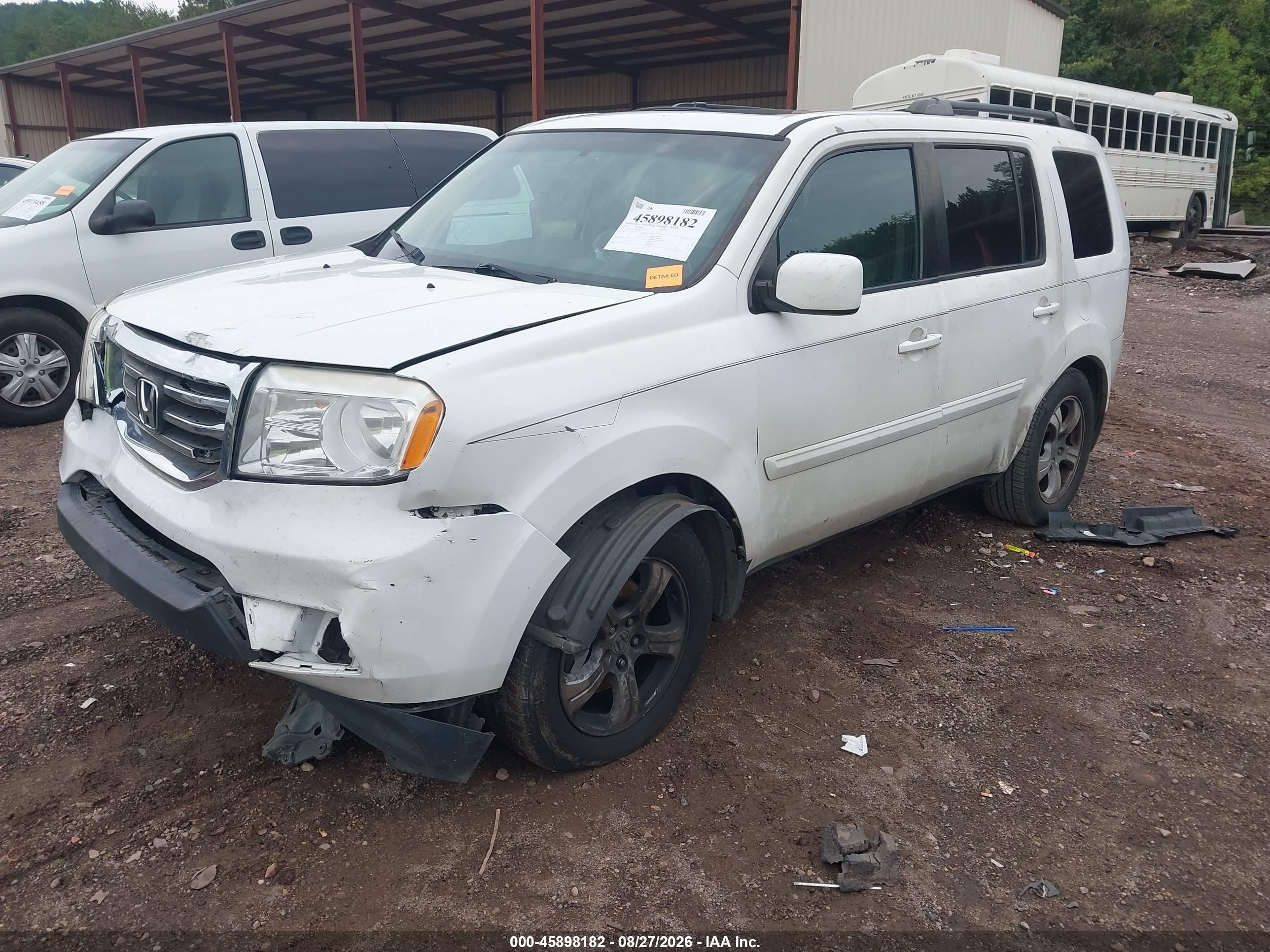 2013 Honda Pilot Ex-l Белый vin: 5FNYF3H57DB044331