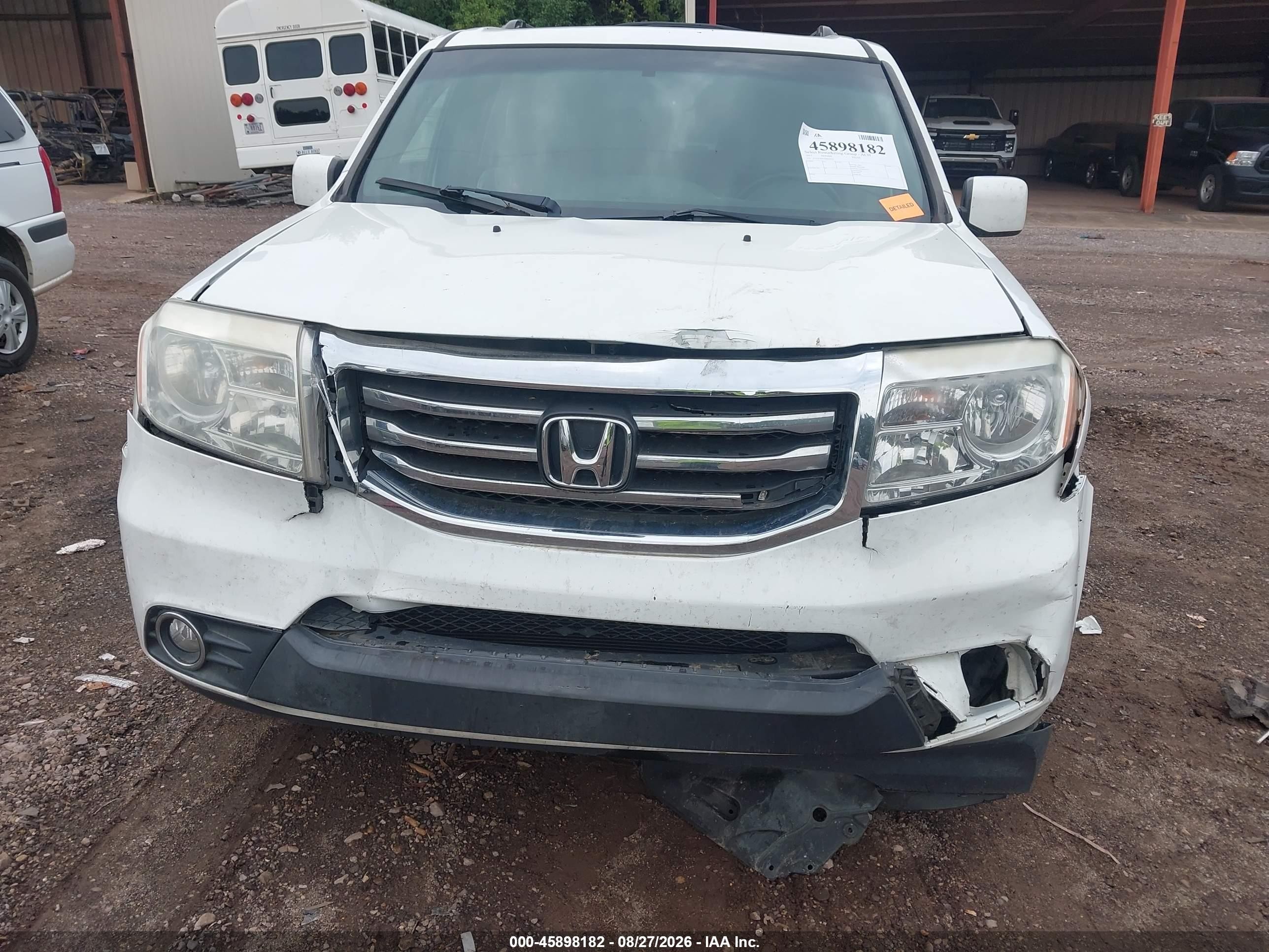 2013 Honda Pilot Ex-l Белый vin: 5FNYF3H57DB044331
