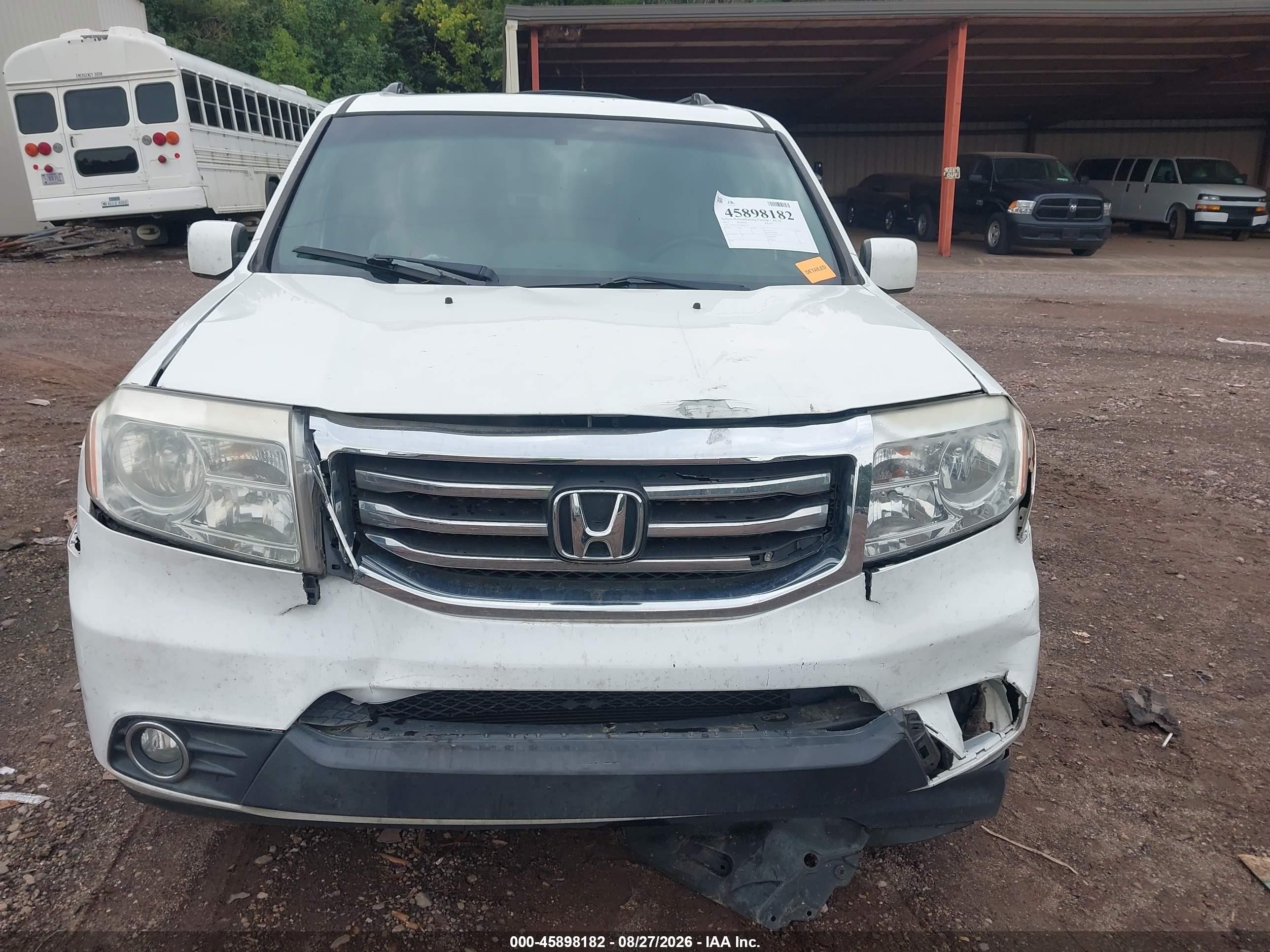 2013 Honda Pilot Ex-l Белый vin: 5FNYF3H57DB044331