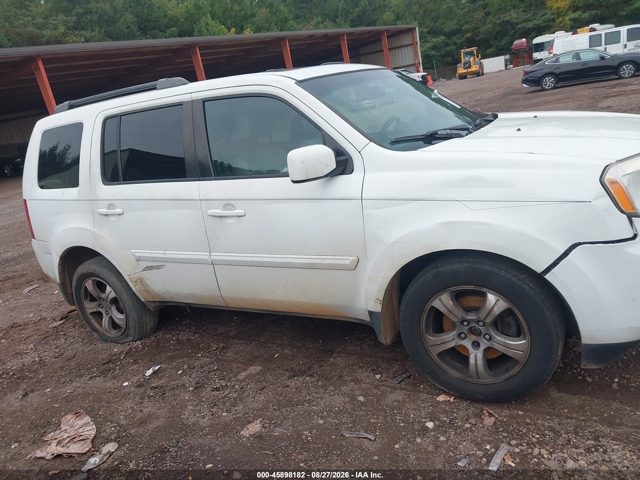 2013 Honda Pilot Ex-l Белый vin: 5FNYF3H57DB044331
