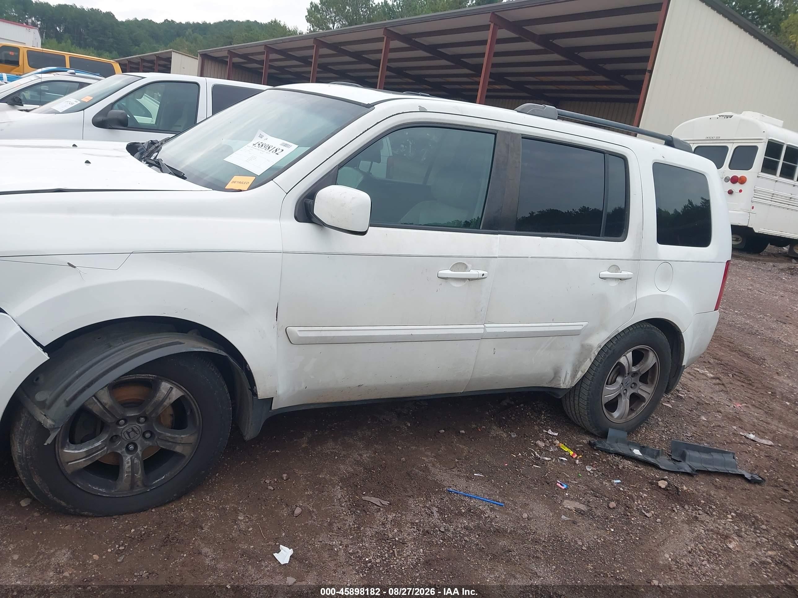 2013 Honda Pilot Ex-l Белый vin: 5FNYF3H57DB044331