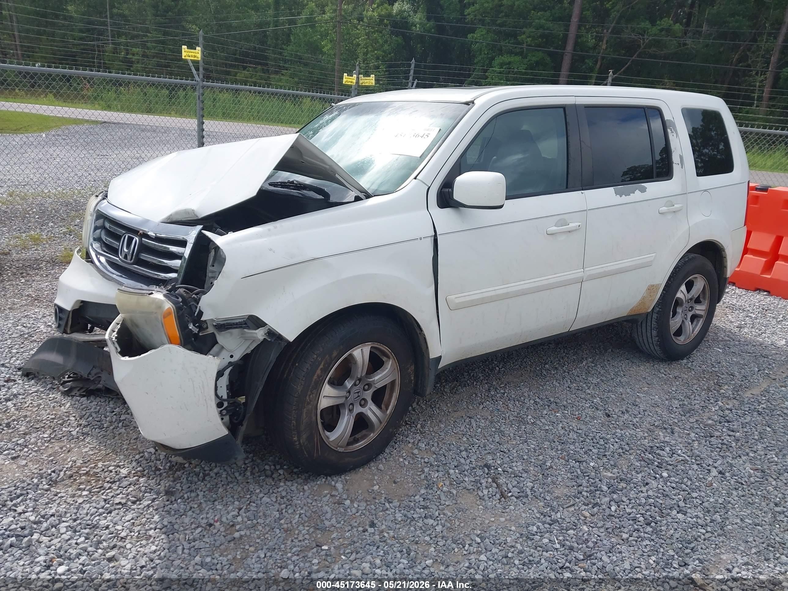 2014 Honda Pilot Ex-l White vin: 5FNYF3H57EB014618