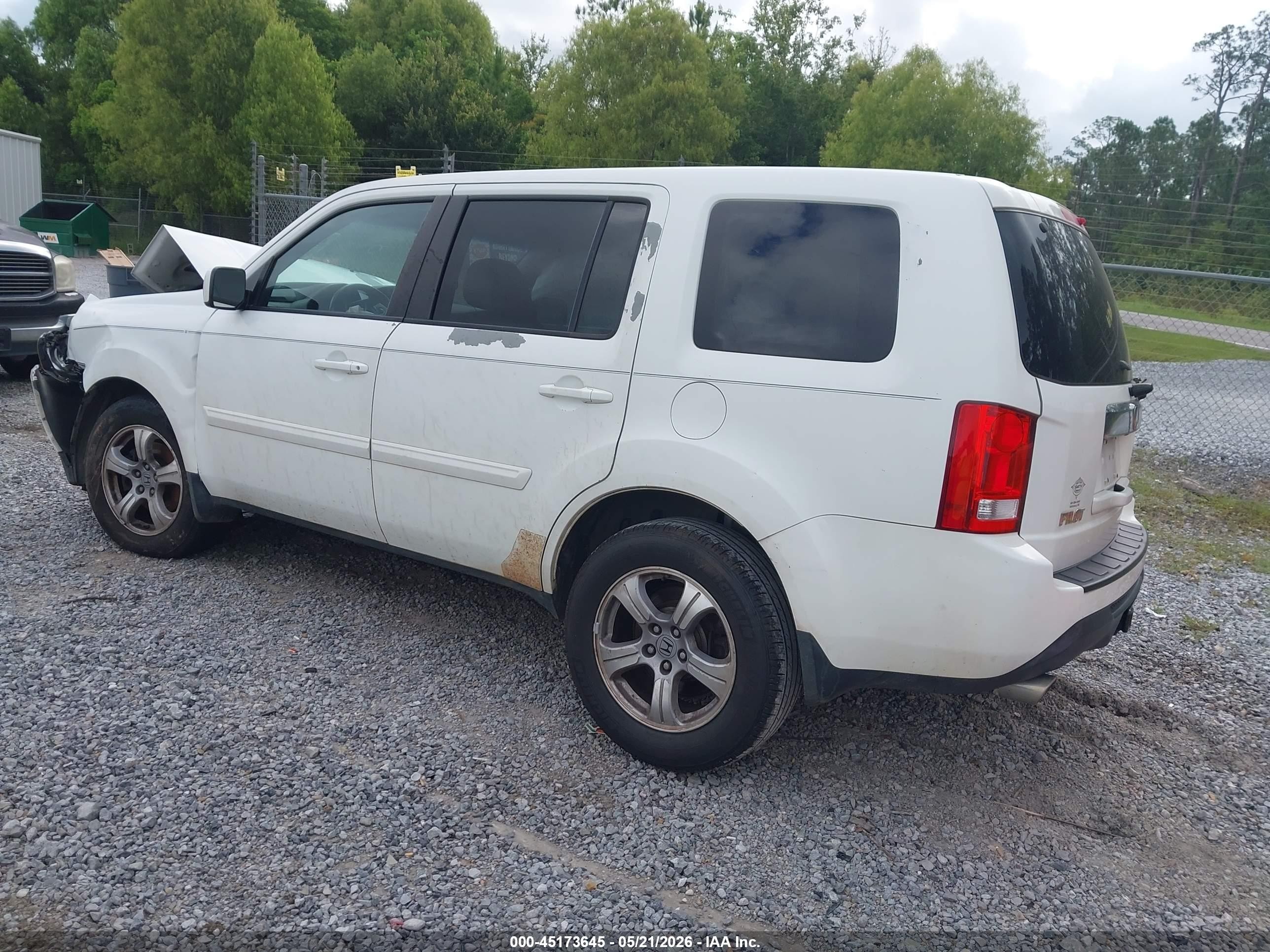 2014 Honda Pilot Ex-l White vin: 5FNYF3H57EB014618
