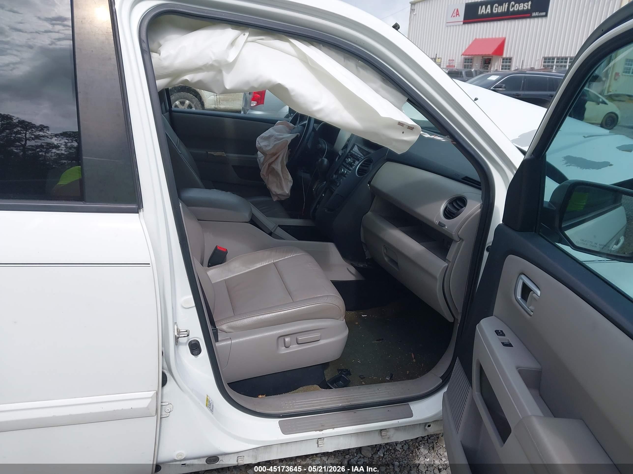 2014 Honda Pilot Ex-l White vin: 5FNYF3H57EB014618