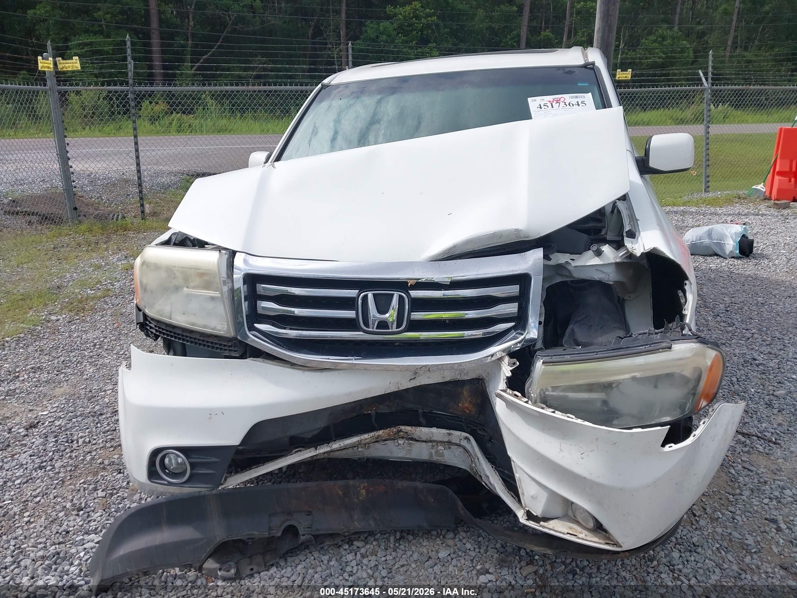 2014 Honda Pilot Ex-l White vin: 5FNYF3H57EB014618