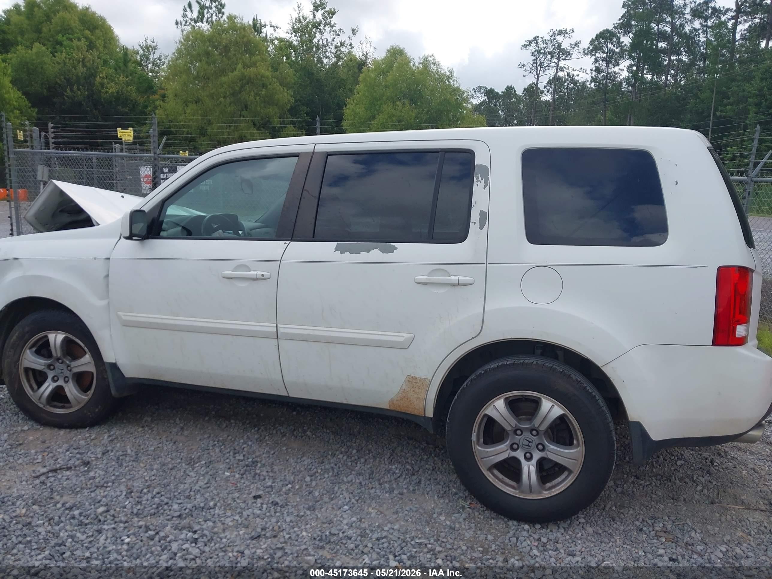 2014 Honda Pilot Ex-l White vin: 5FNYF3H57EB014618