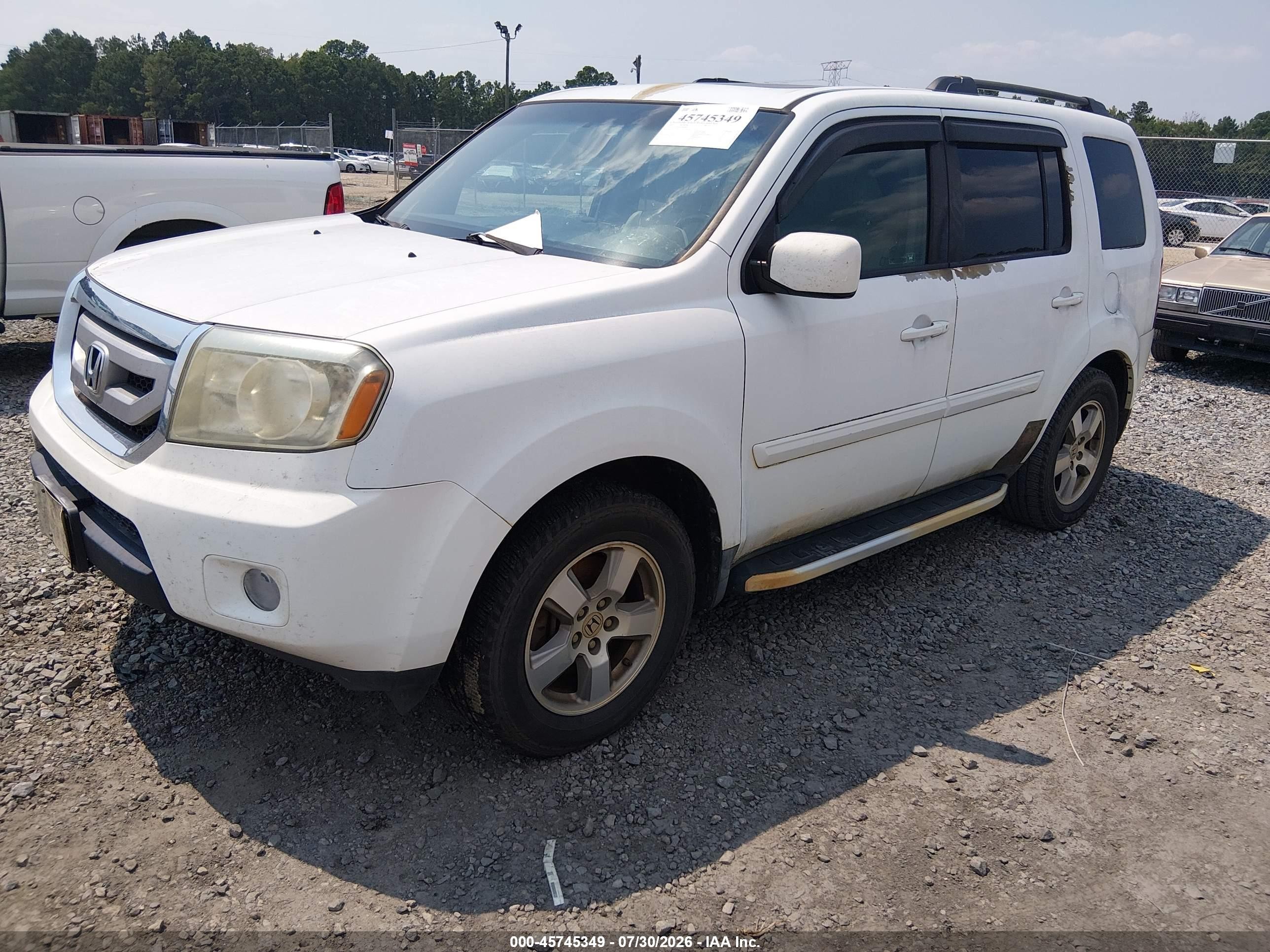 2010 Honda Pilot Ex-l White vin: 5FNYF3H58AB005386