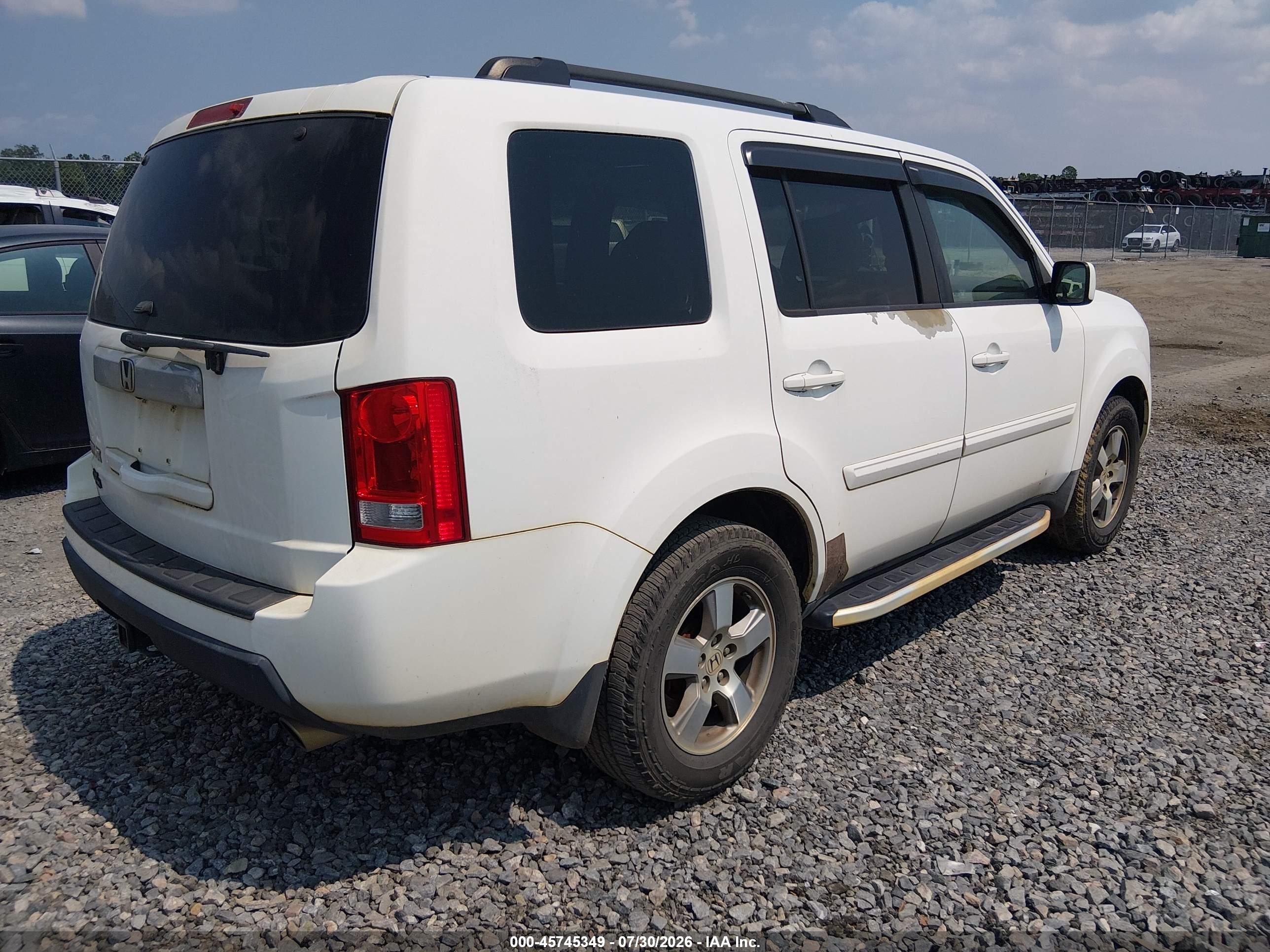 2010 Honda Pilot Ex-l White vin: 5FNYF3H58AB005386