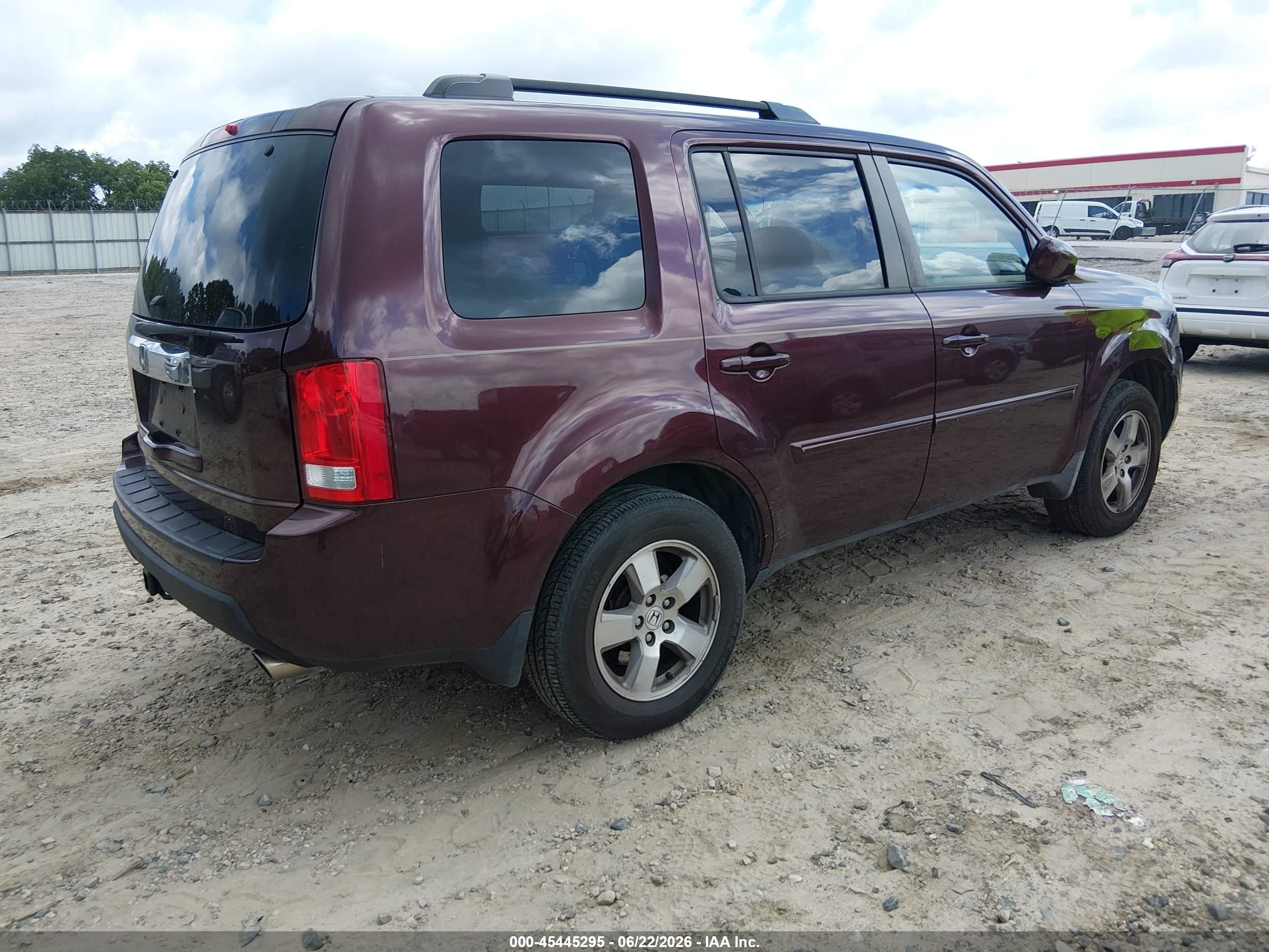 2010 Honda Pilot Ex-l Burgundy vin: 5FNYF3H58AB016291