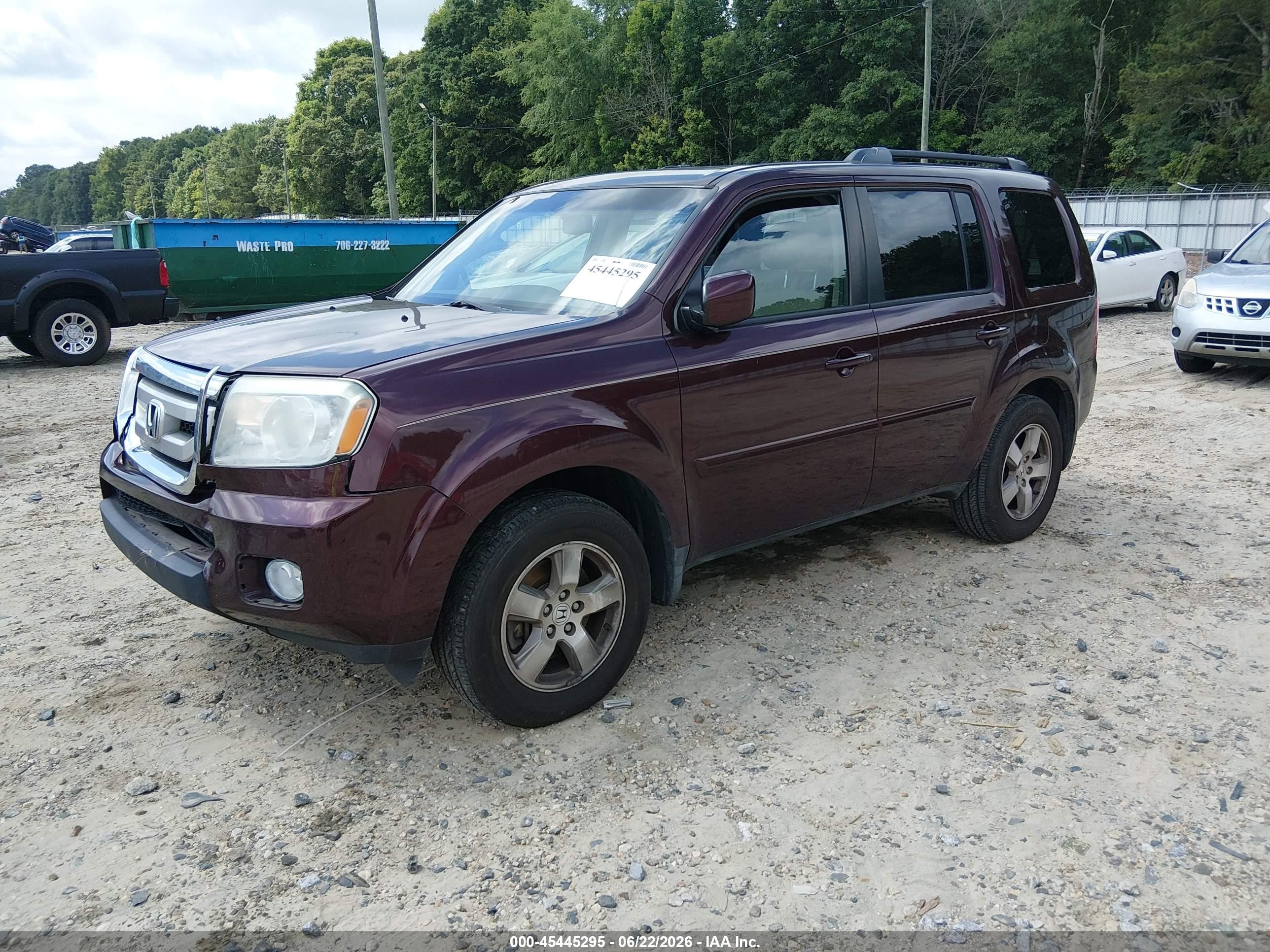 2010 Honda Pilot Ex-l Burgundy vin: 5FNYF3H58AB016291