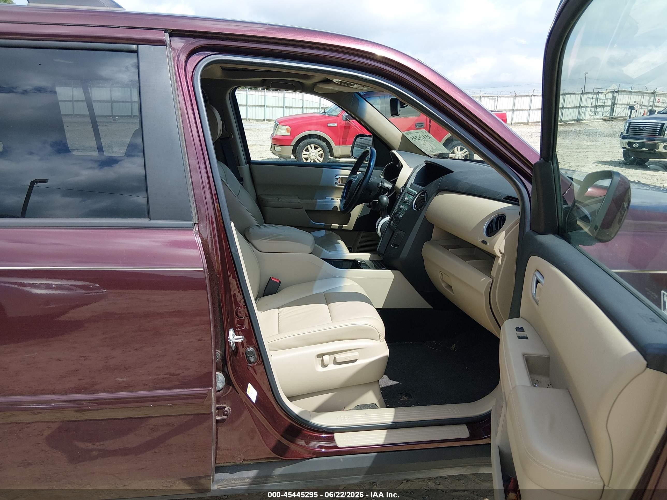 2010 Honda Pilot Ex-l Burgundy vin: 5FNYF3H58AB016291