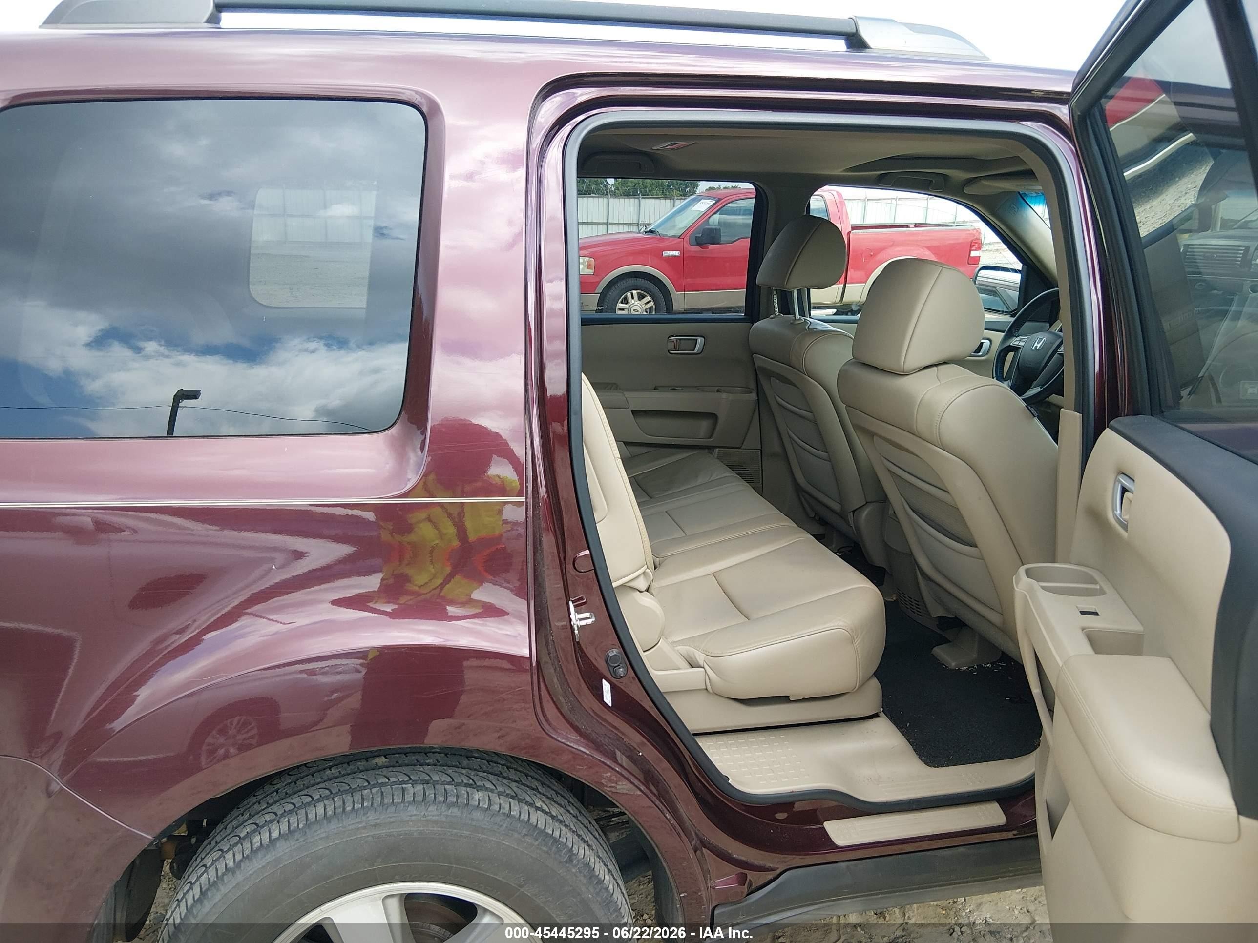 2010 Honda Pilot Ex-l Burgundy vin: 5FNYF3H58AB016291