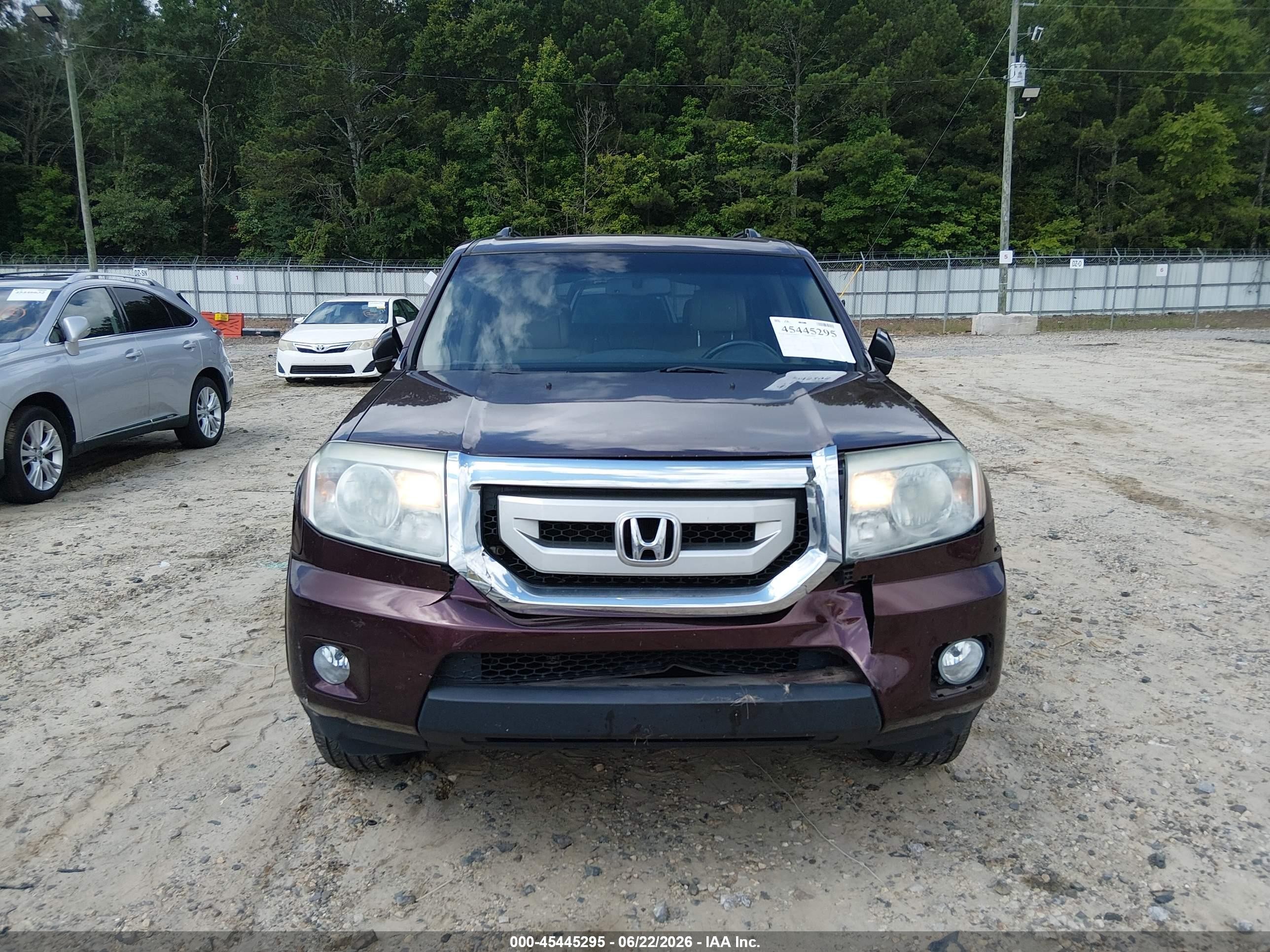 2010 Honda Pilot Ex-l Burgundy vin: 5FNYF3H58AB016291