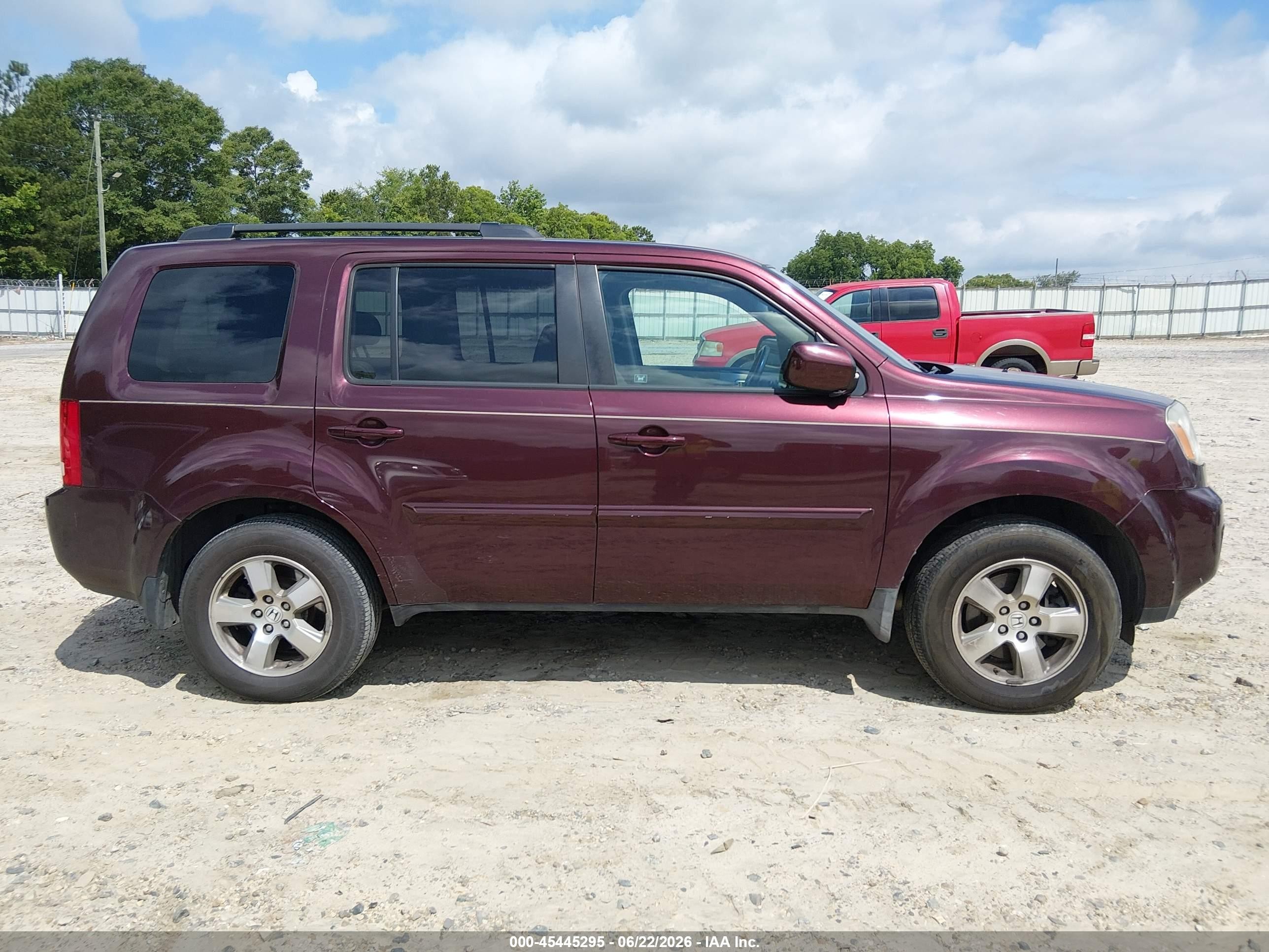 2010 Honda Pilot Ex-l Burgundy vin: 5FNYF3H58AB016291
