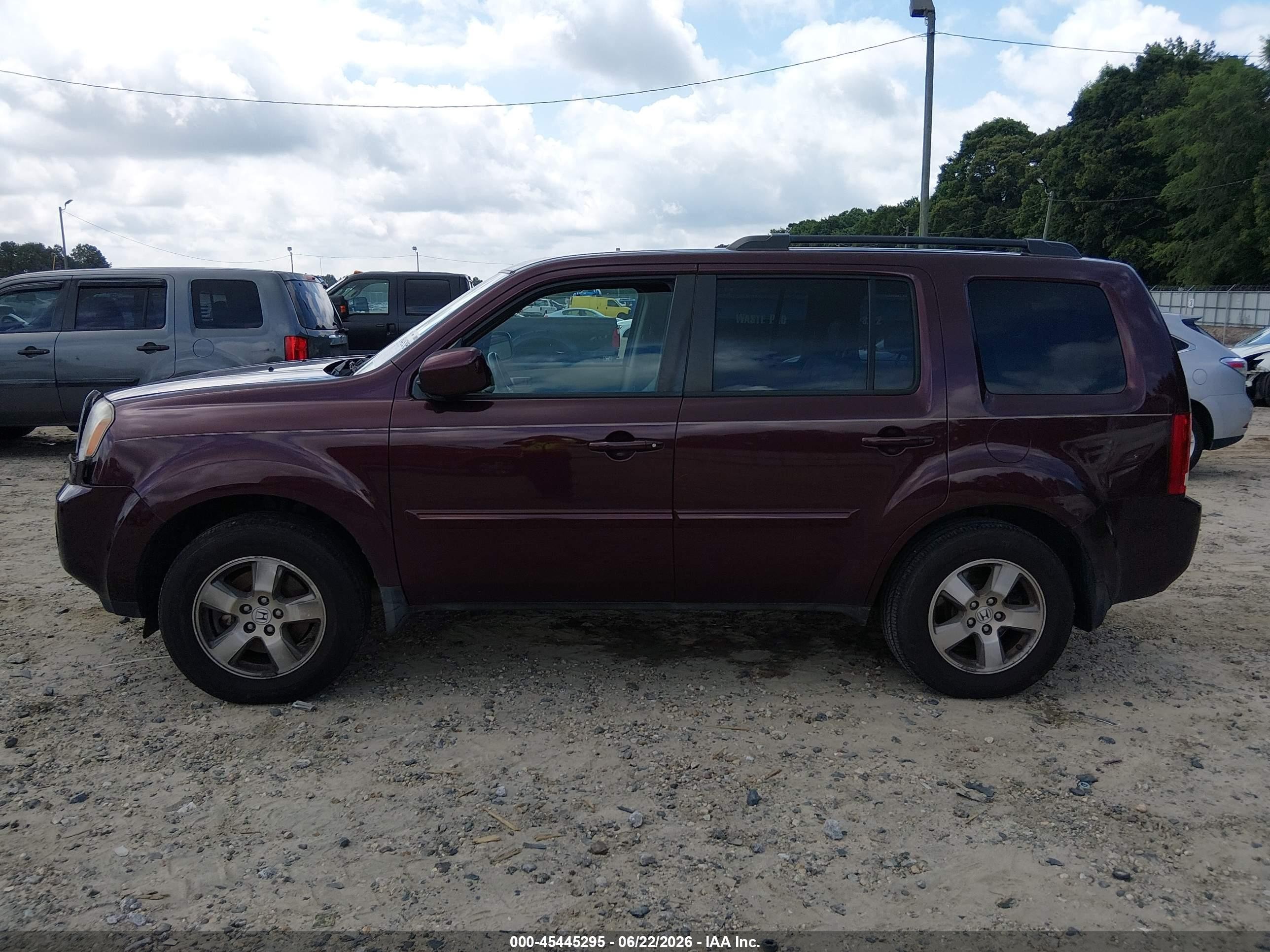 2010 Honda Pilot Ex-l Burgundy vin: 5FNYF3H58AB016291